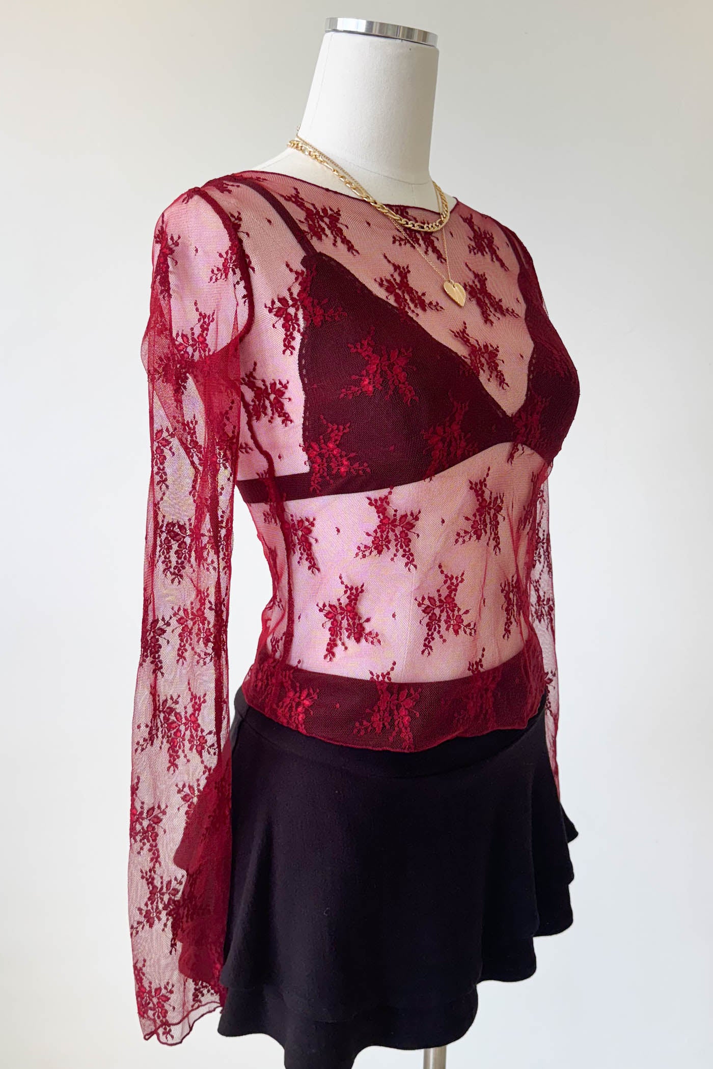 Long Sleeve Lace Layering Top