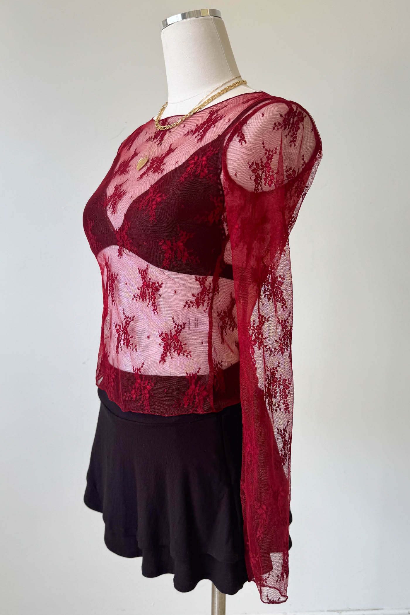 Long Sleeve Lace Layering Top