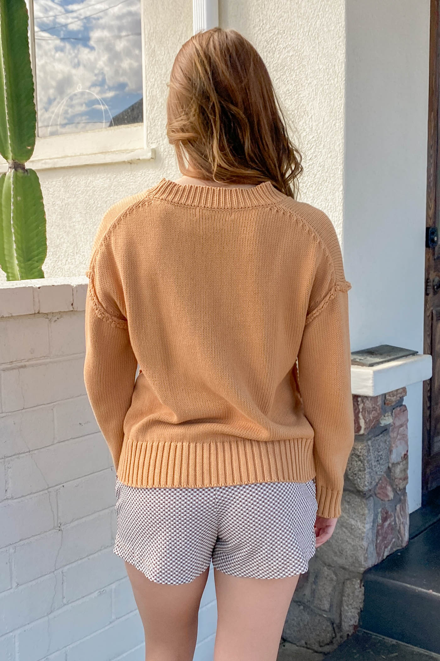 Reverse Stitch Knit Sweater