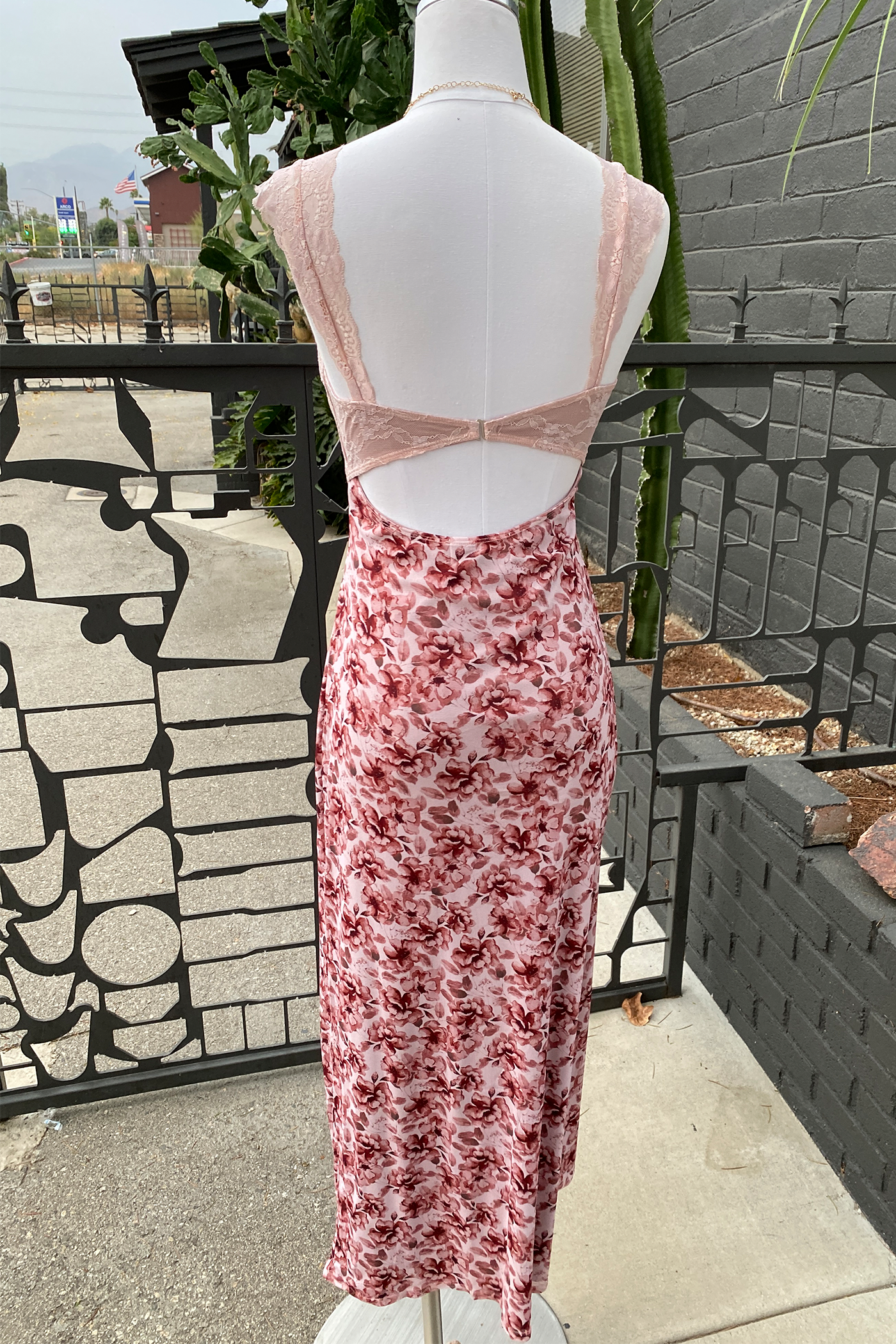Floral Cutout Midi Dress