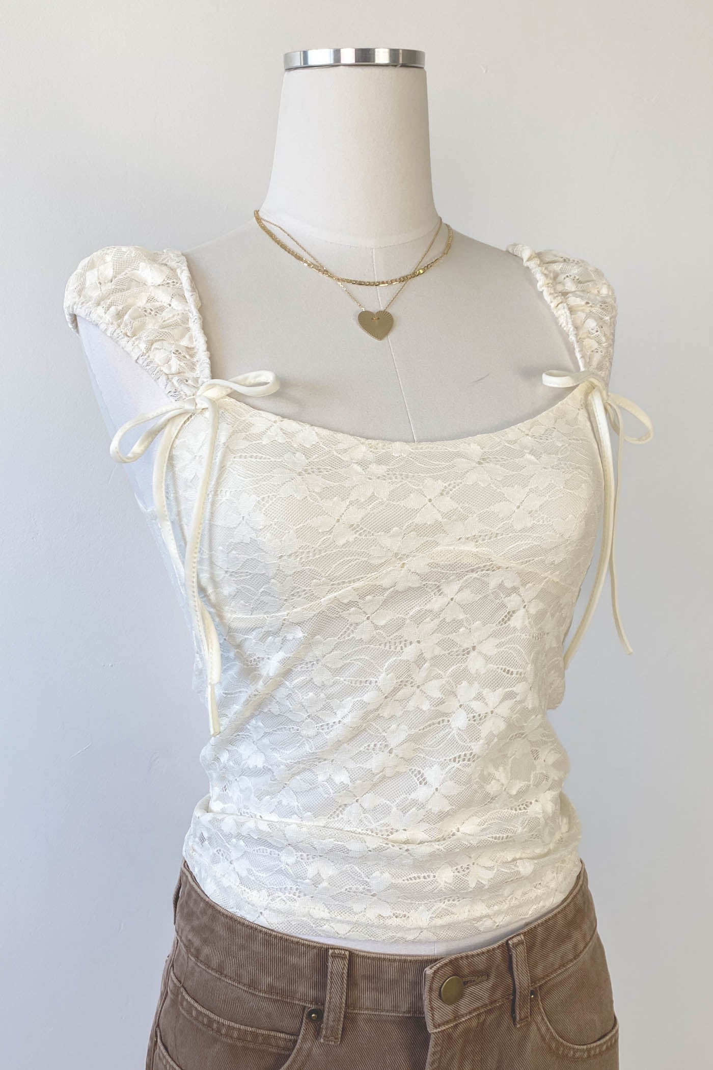 Stretch Lace Babydoll Top