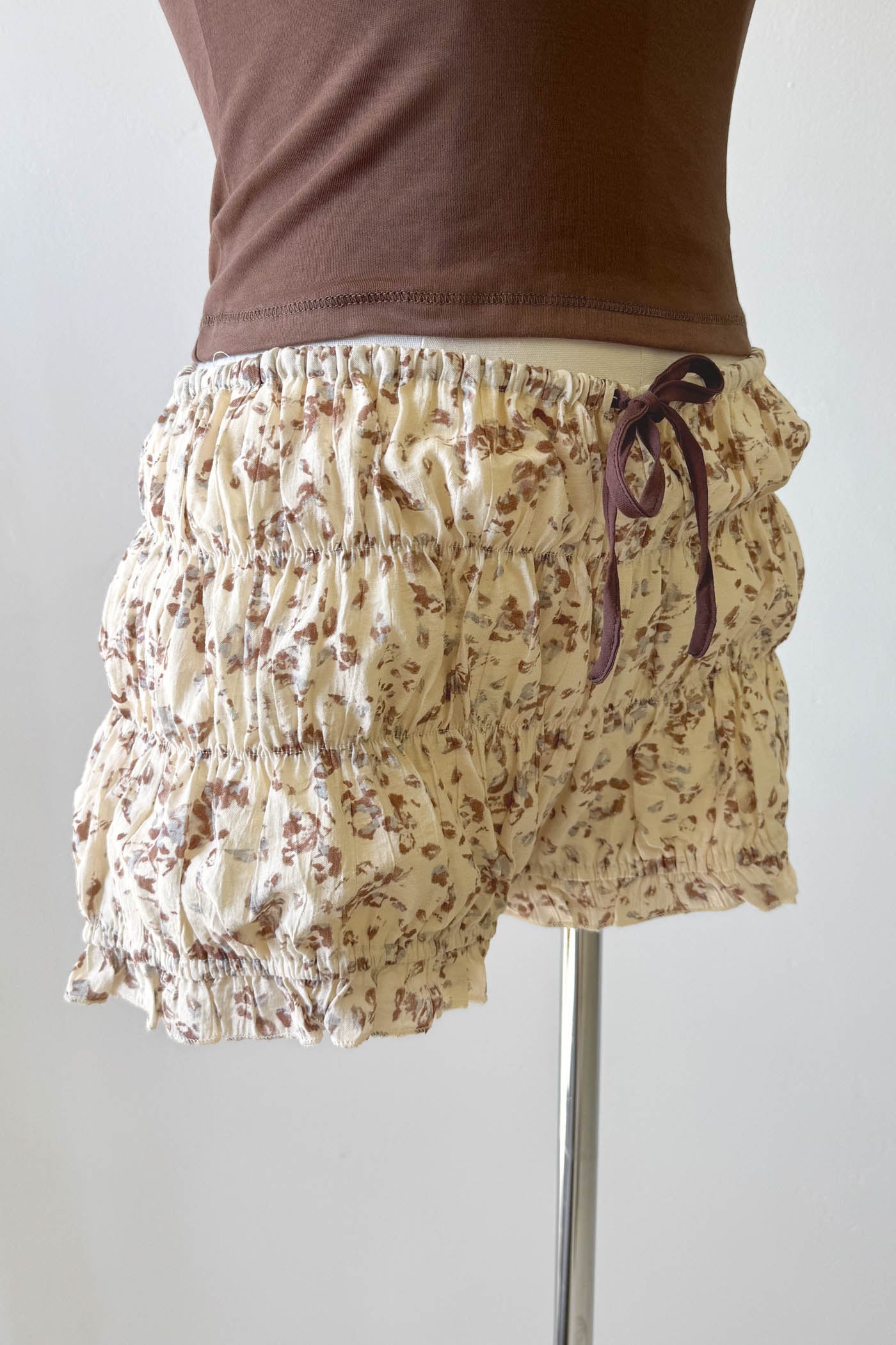 Floral Ruched Bloomer Shorts