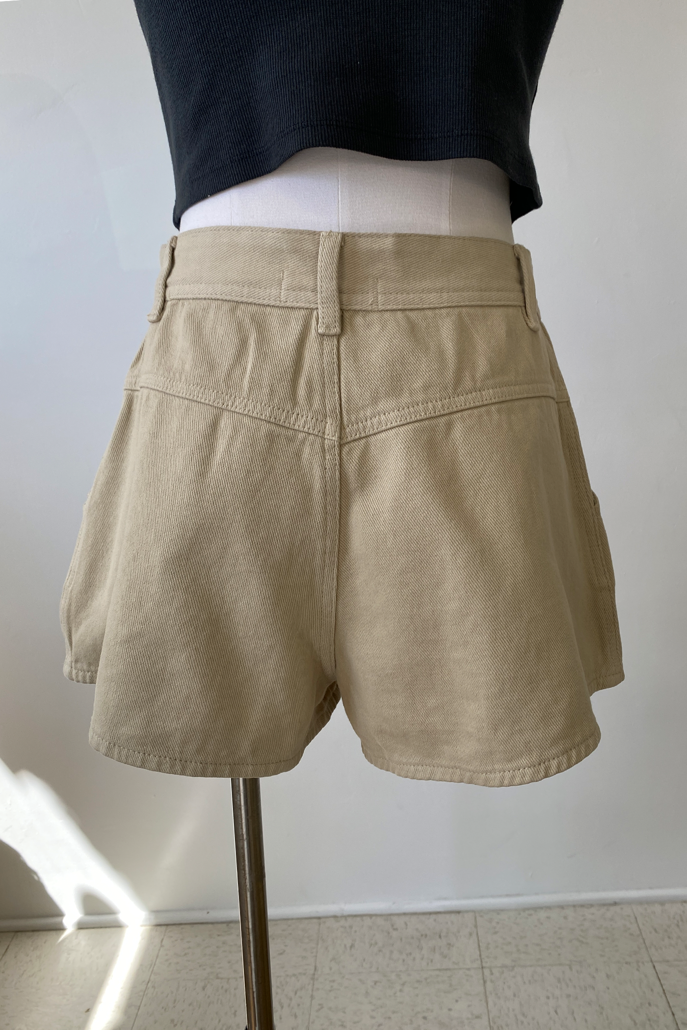 Pleated Denim Shorts by For Good