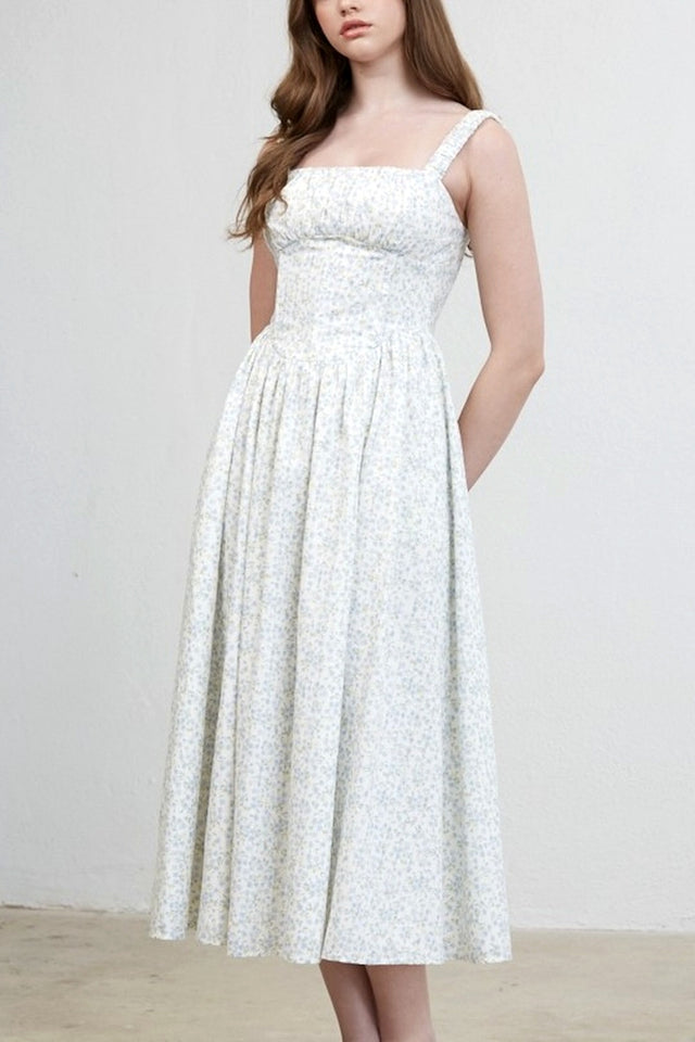 Floral Smocked Midi Dress