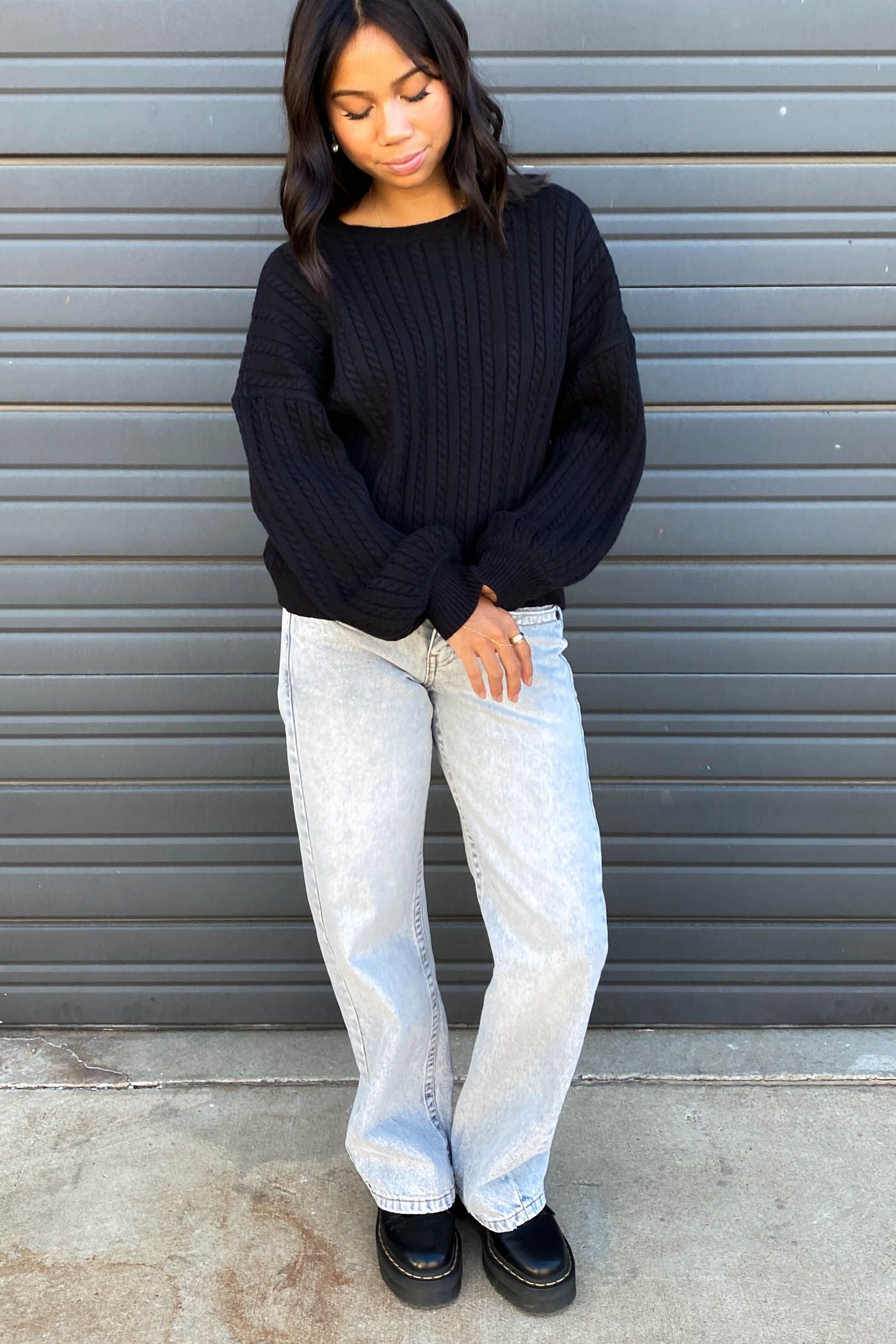 Basic Cable Knit Sweater