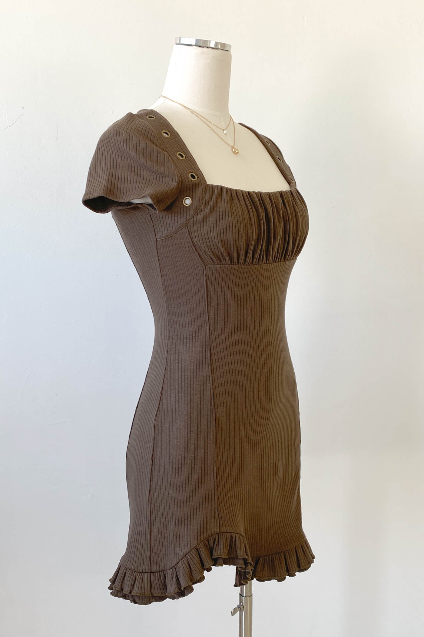 Short Sleeve Grommet Dress