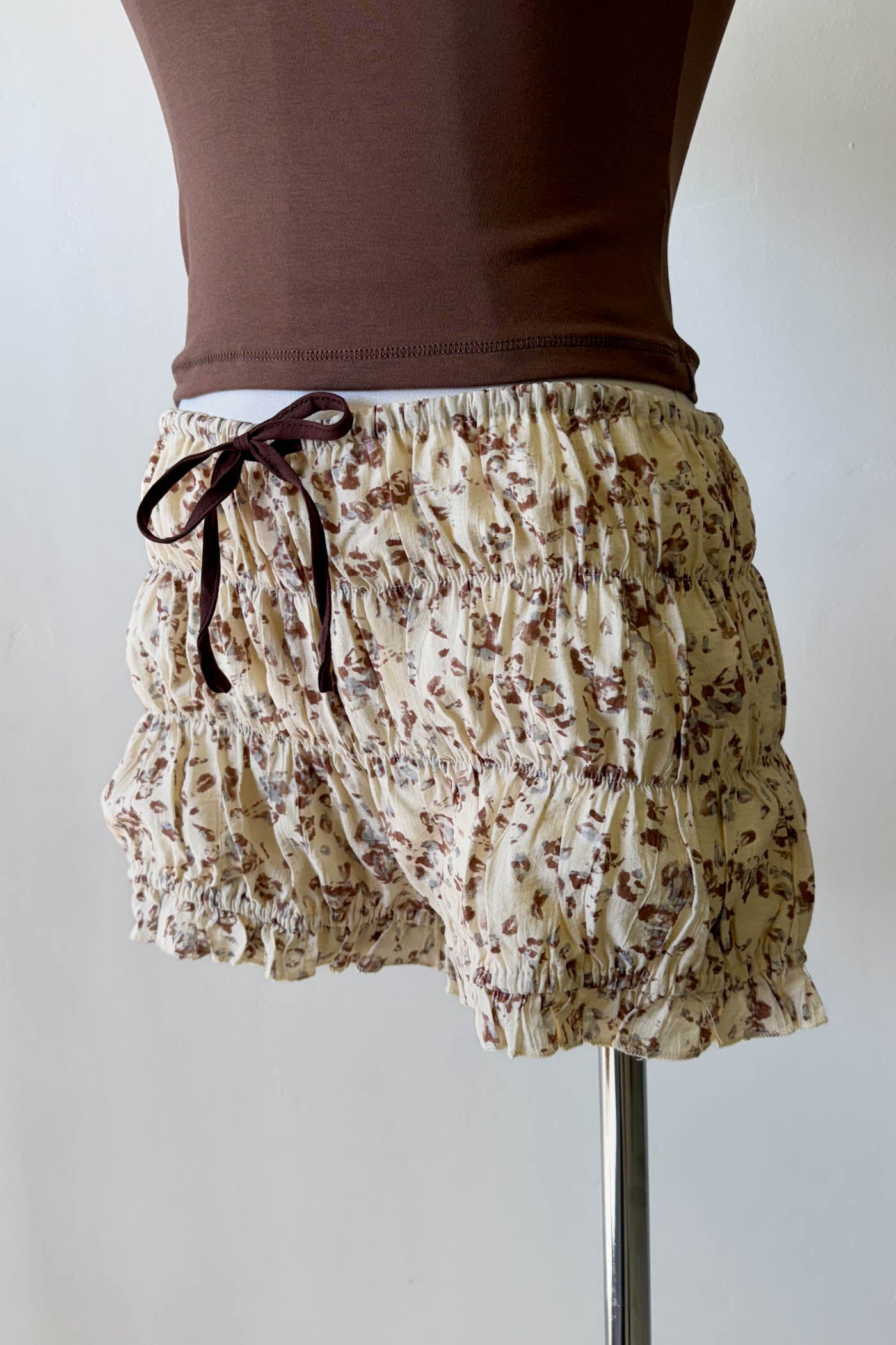 Floral Ruched Bloomer Shorts