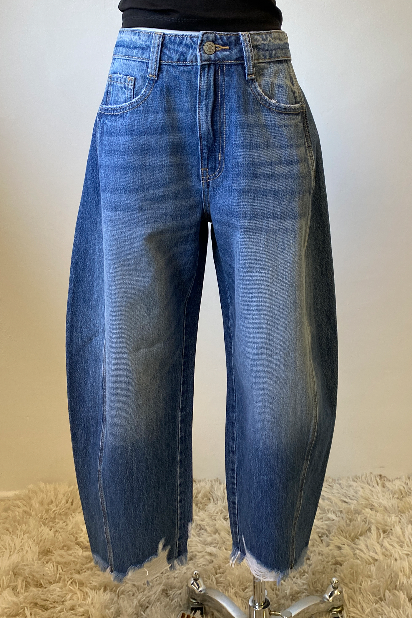 Nectar Premium Denim: The Rocky Distressed Barrel Jeans