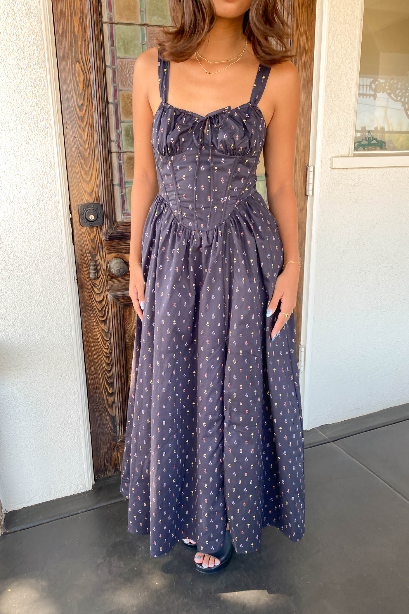 Floral Corset Maxi Dress