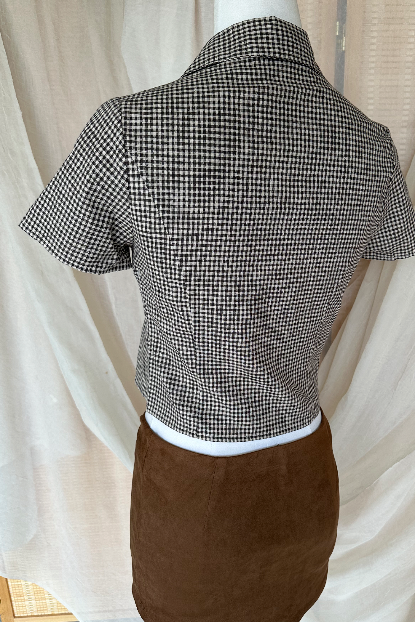 Gingham Button Up Top