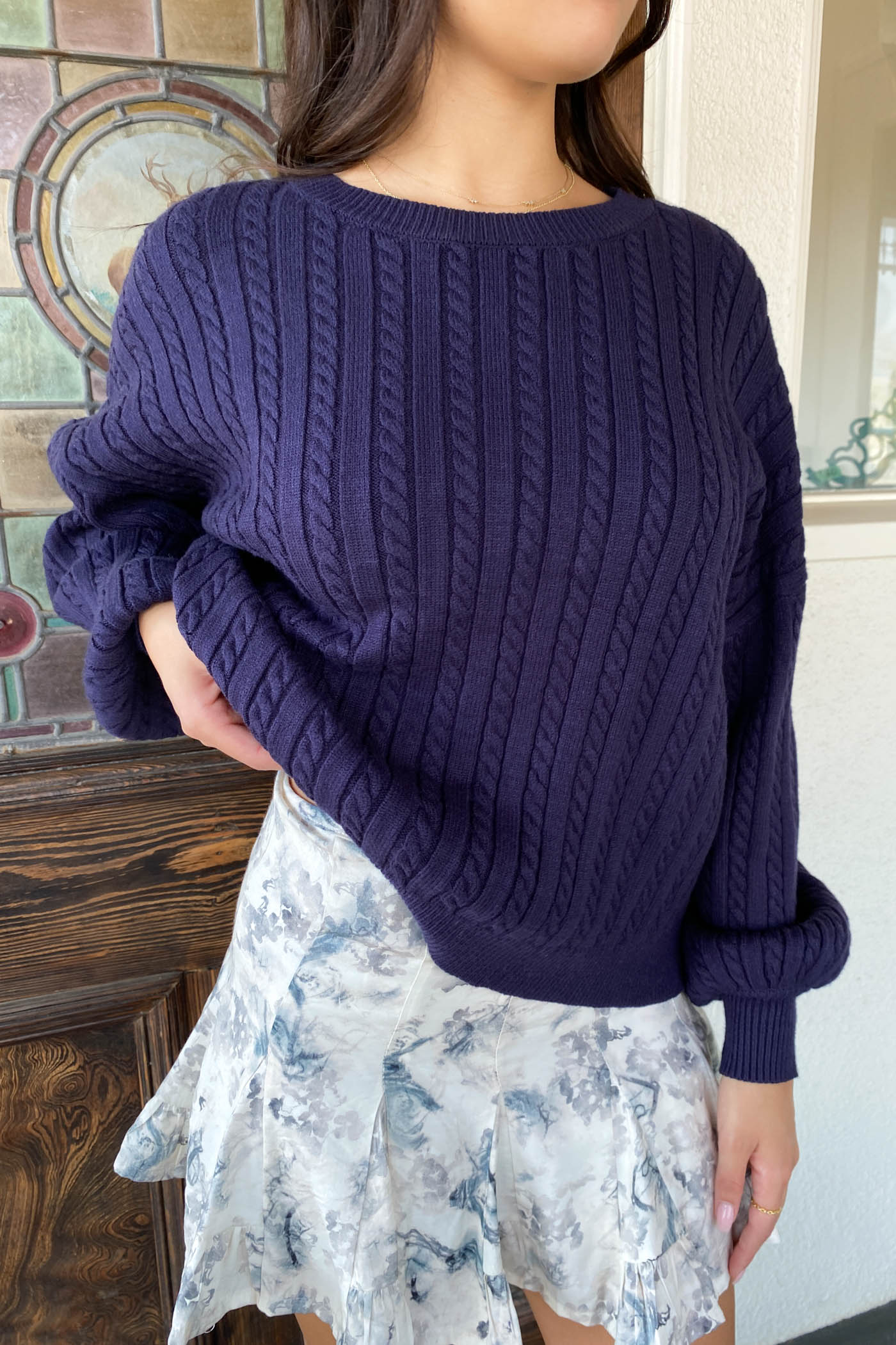 Basic Cable Knit Sweater
