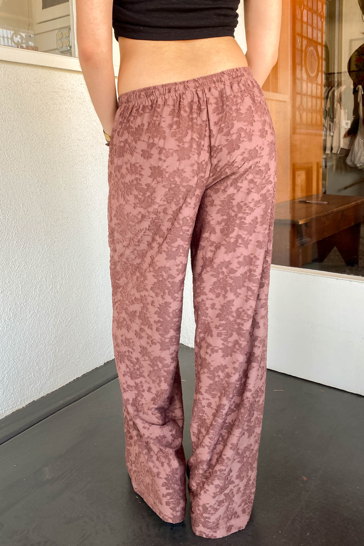 Textured Floral Pants