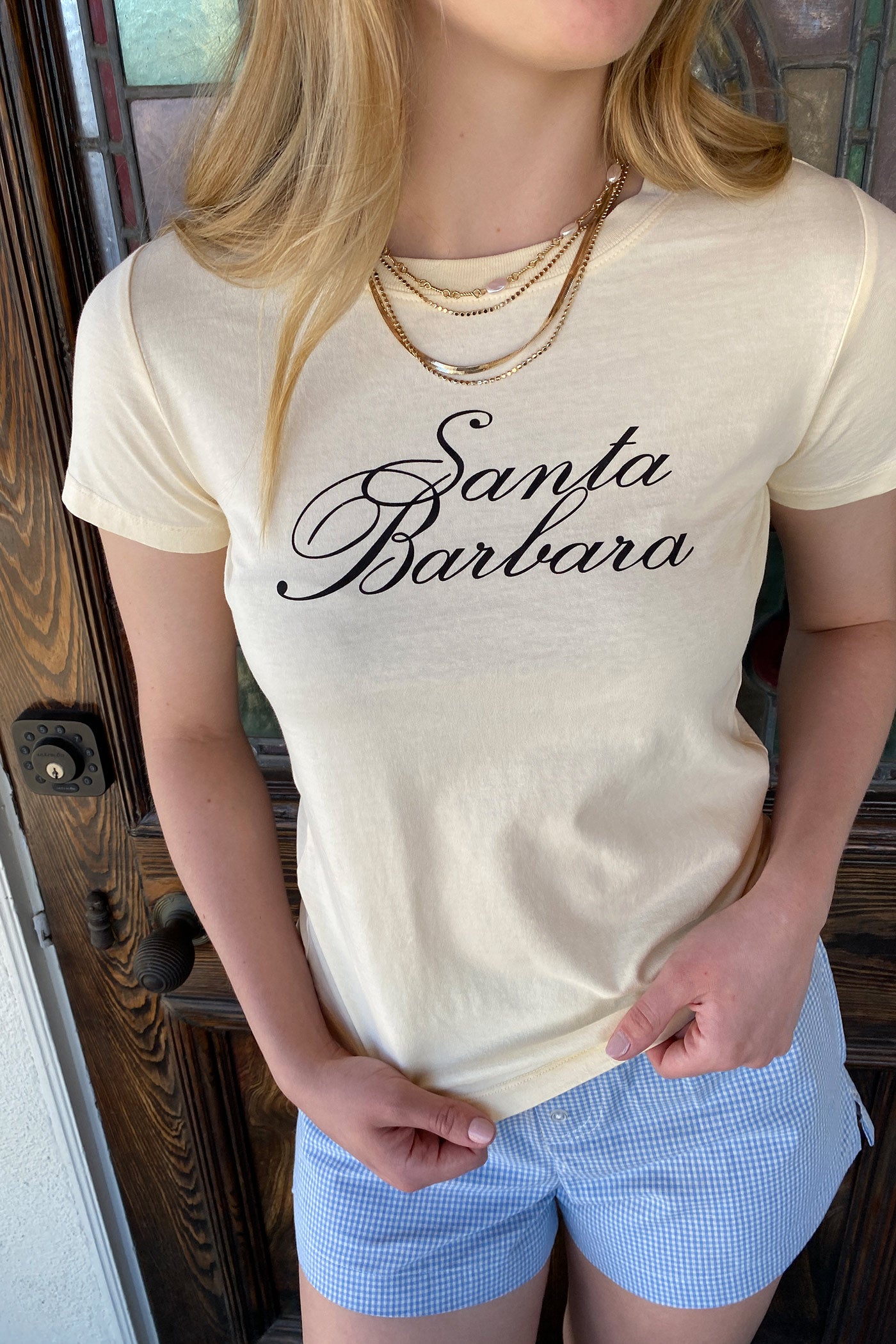 Santa Barbara Long Line Graphic Baby Tee