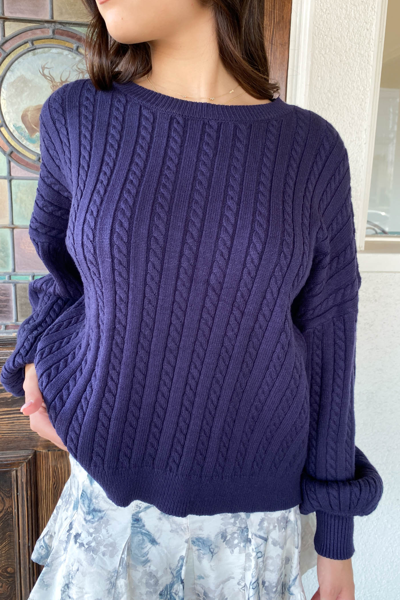 Basic Cable Knit Sweater