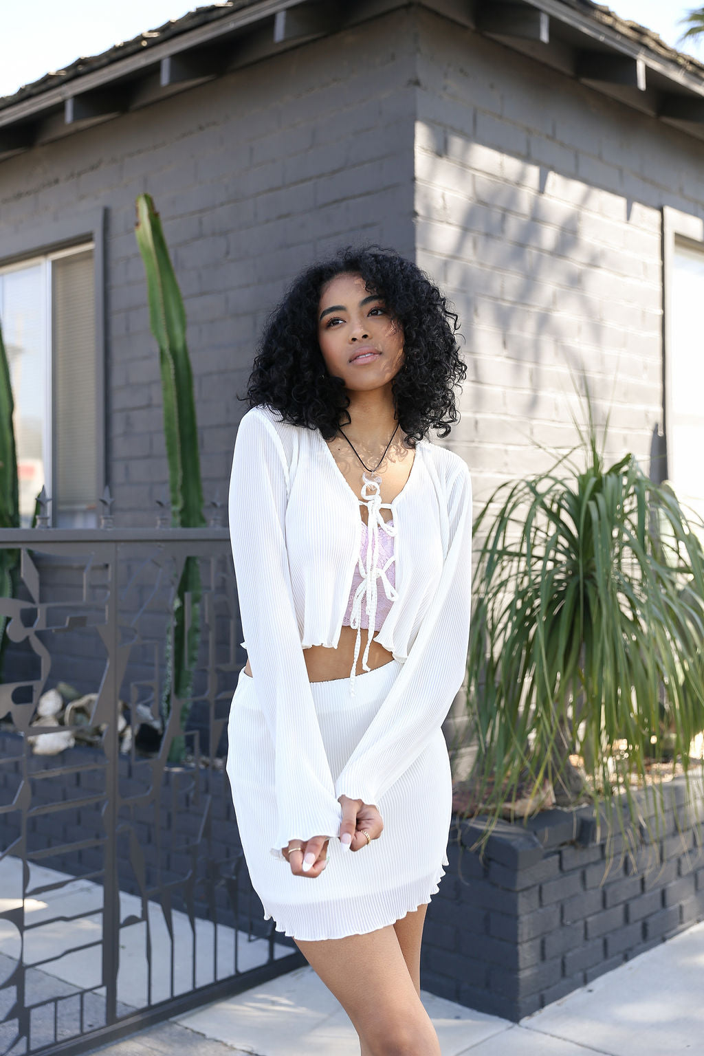 Little Longer Pleated Satin Top