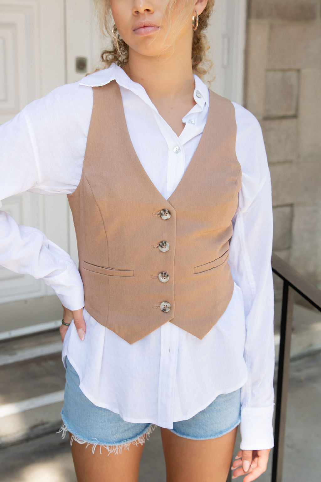 Impress Me Button Down Vest