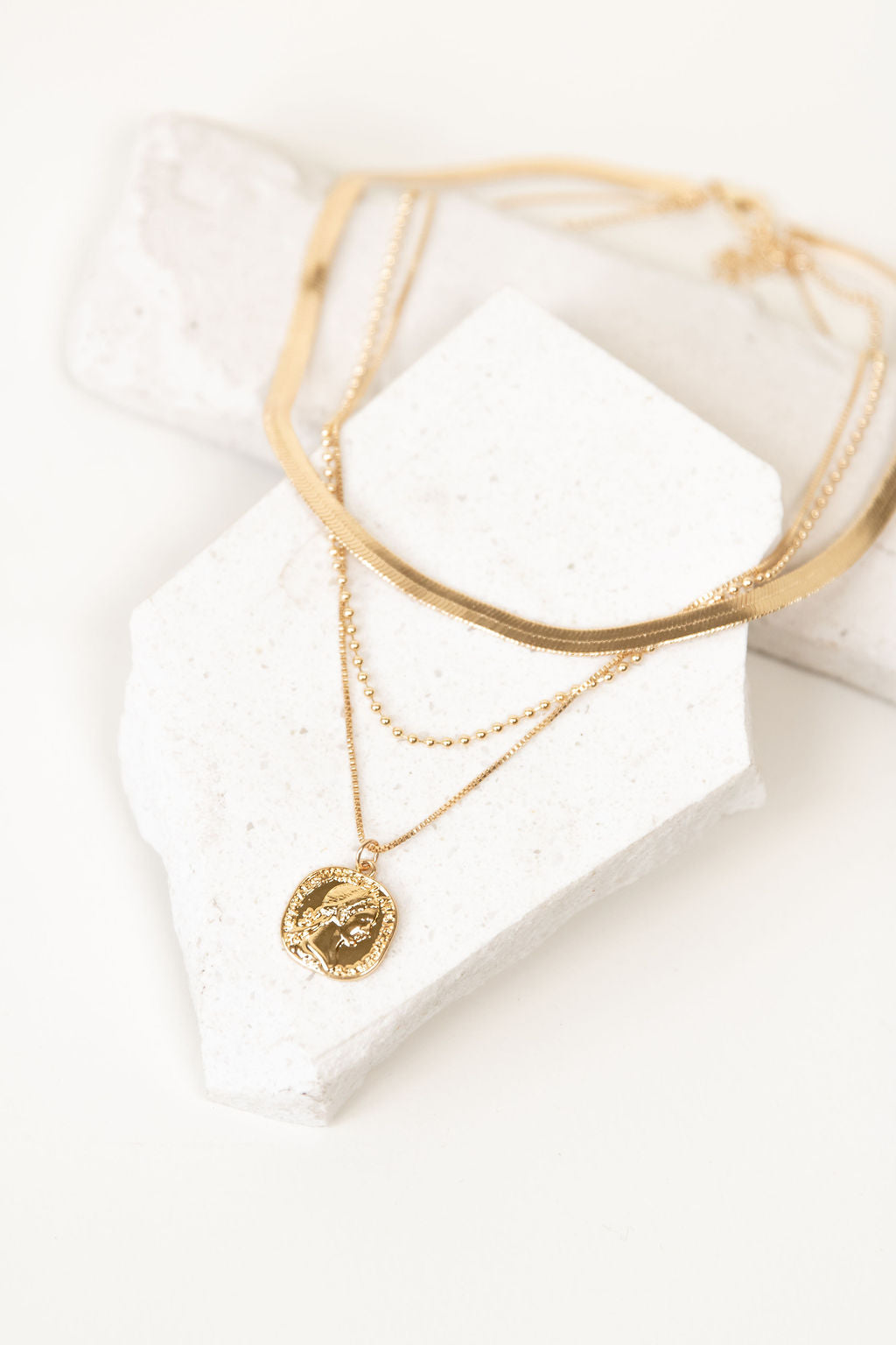 Coin Pendant Layered Necklace