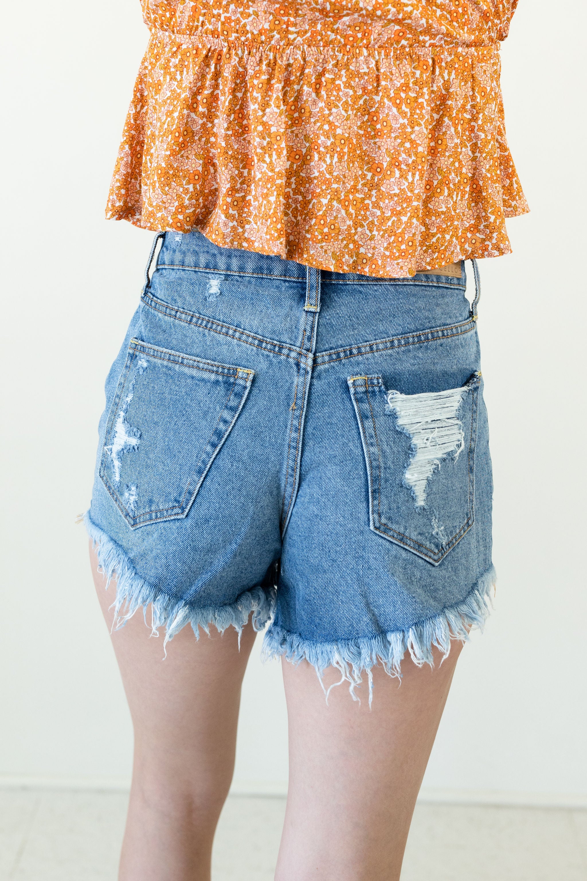 That Way Distressed Denim Shorts