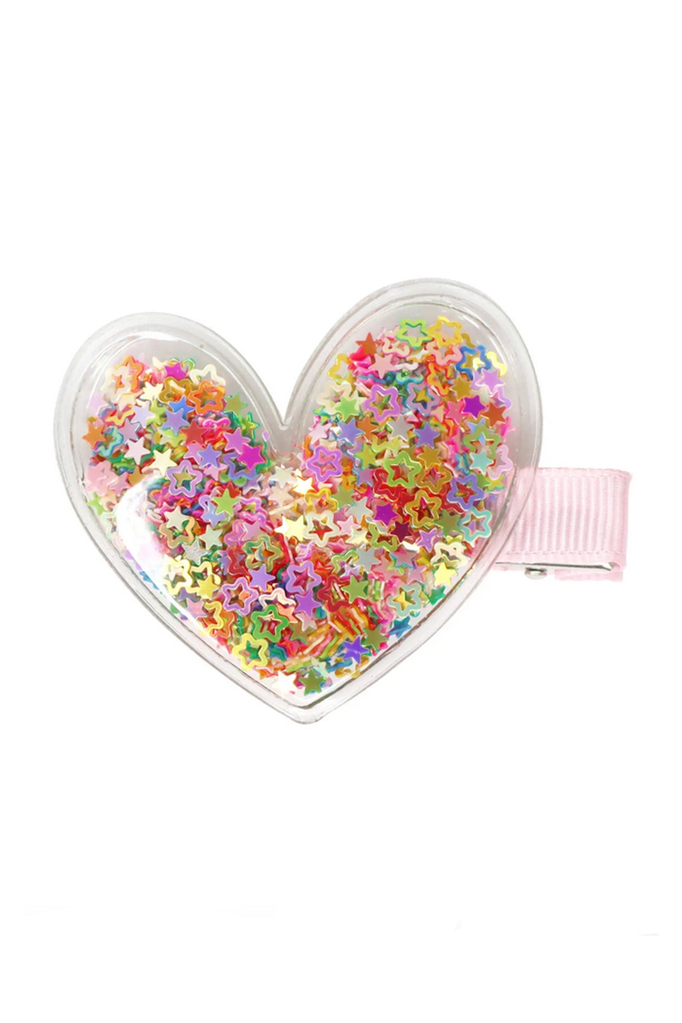 Glitter Shaker Heart Kids Hairclip