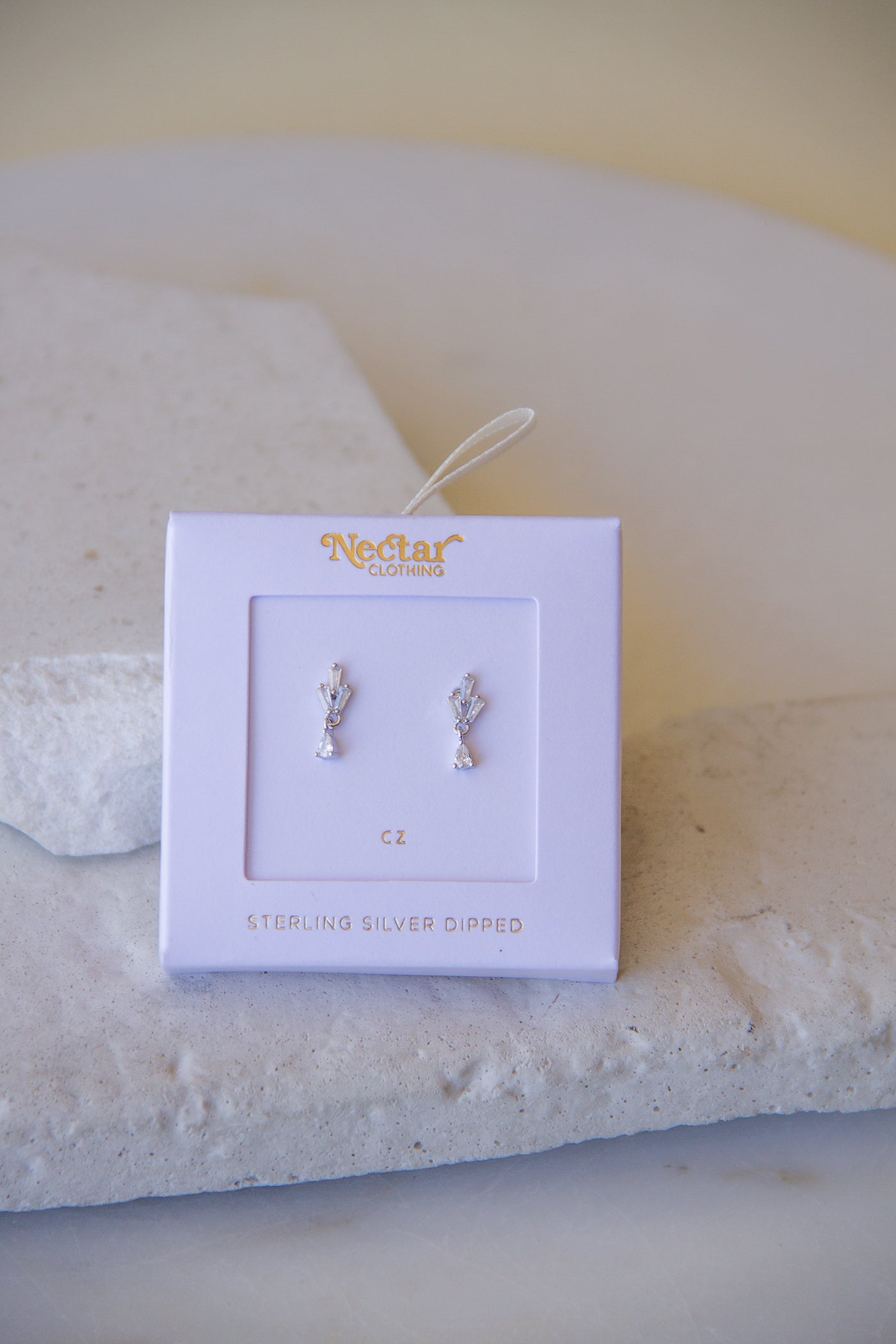 Silver Jeweled Stud Earrings