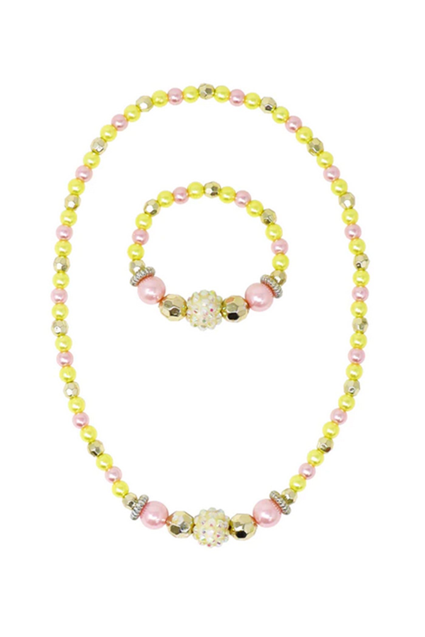 Lemon Delight Stretch Beaded Necklace & Bracelet Set