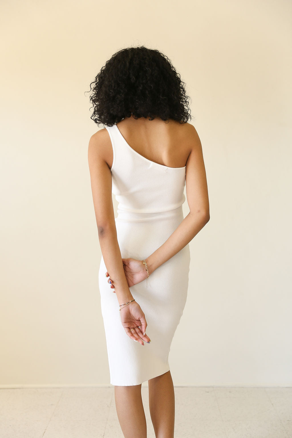 No Promises One Shoulder Midi Dress by For Good