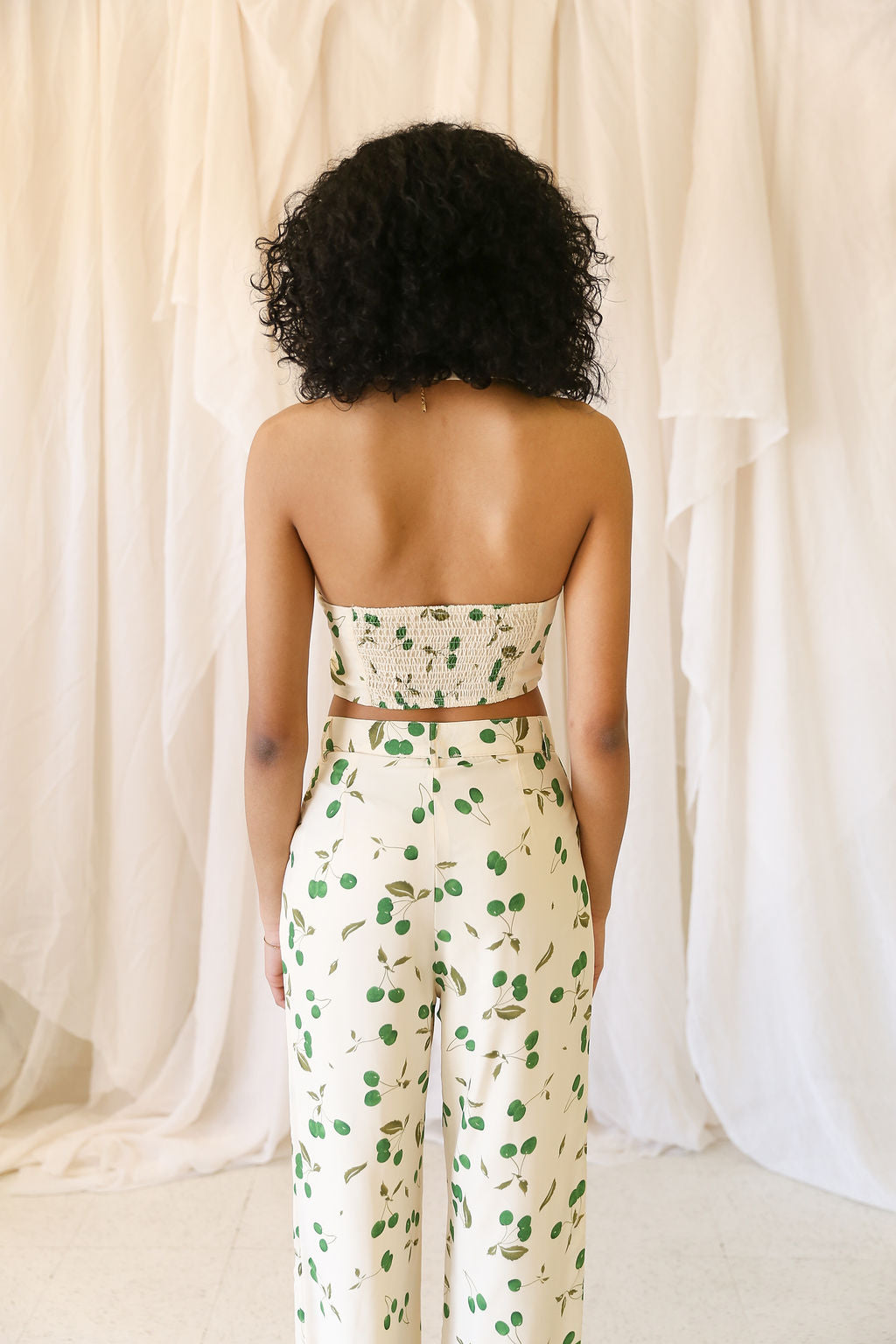Love Triangle Cherry Printed Halter Top