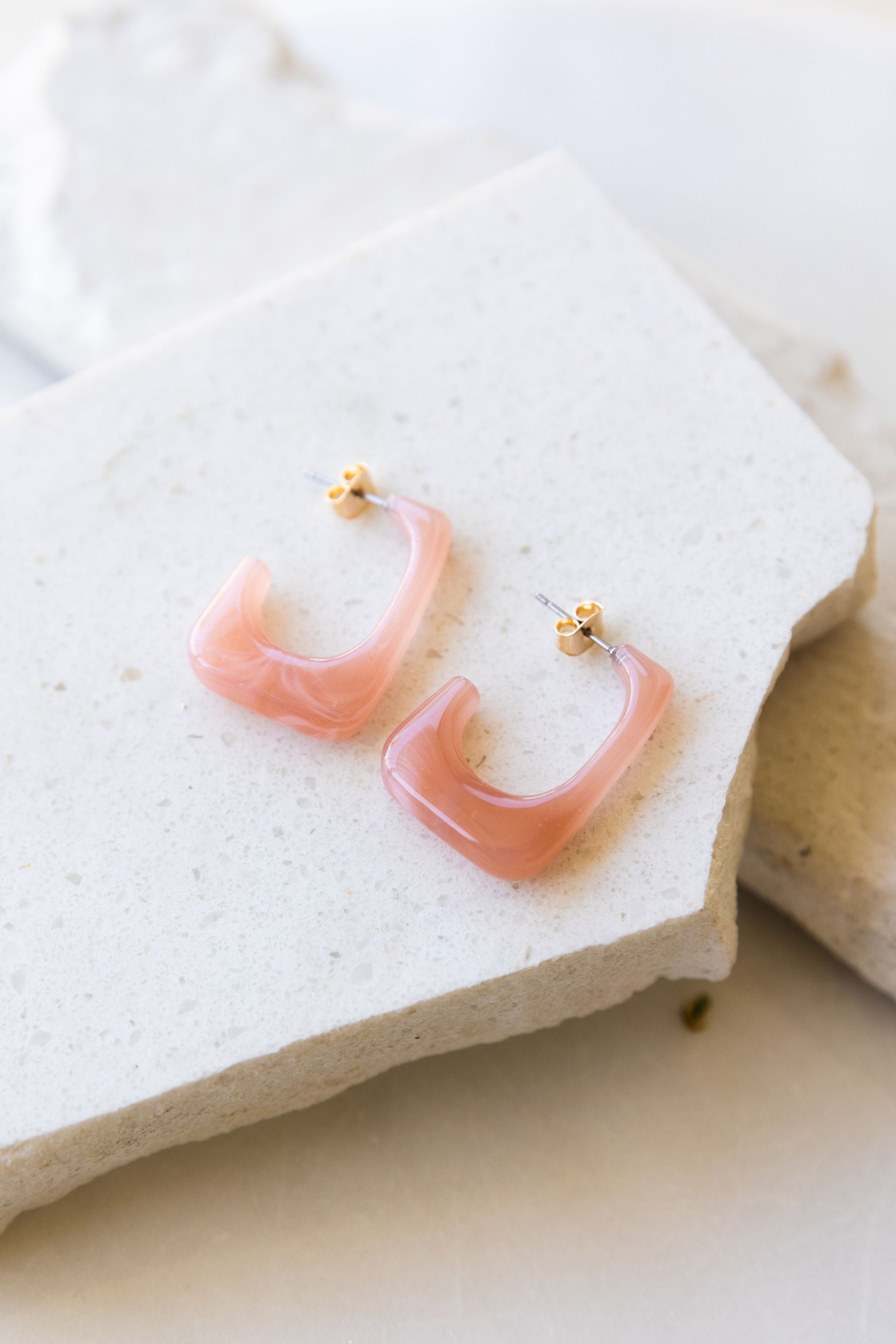 Acetate Square Hoop Earrings