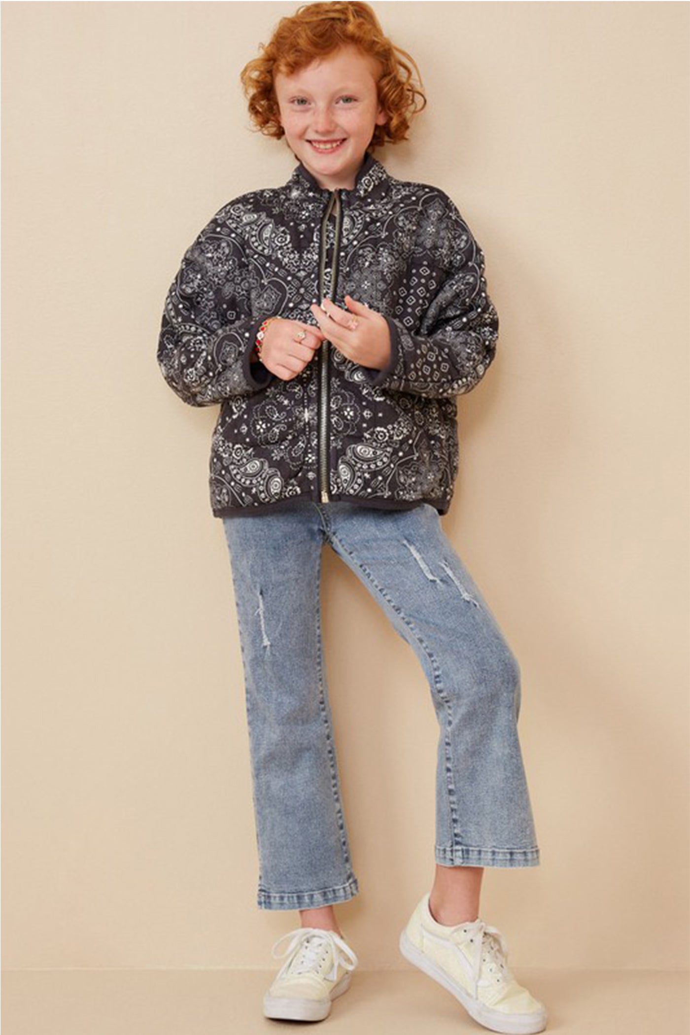 Paisley Quilted Kids Jacket