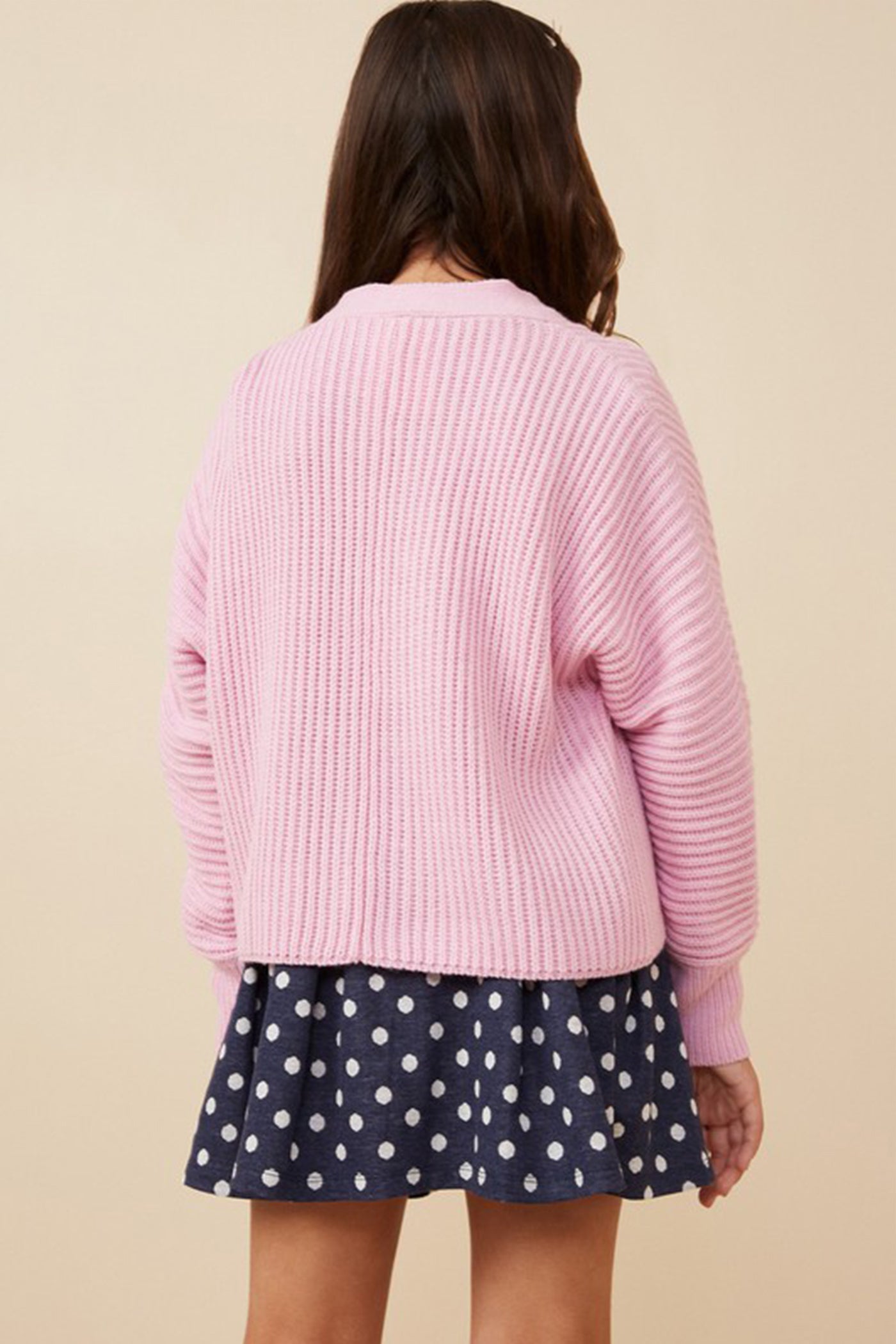 Ribbed Knit Kids Cardigan