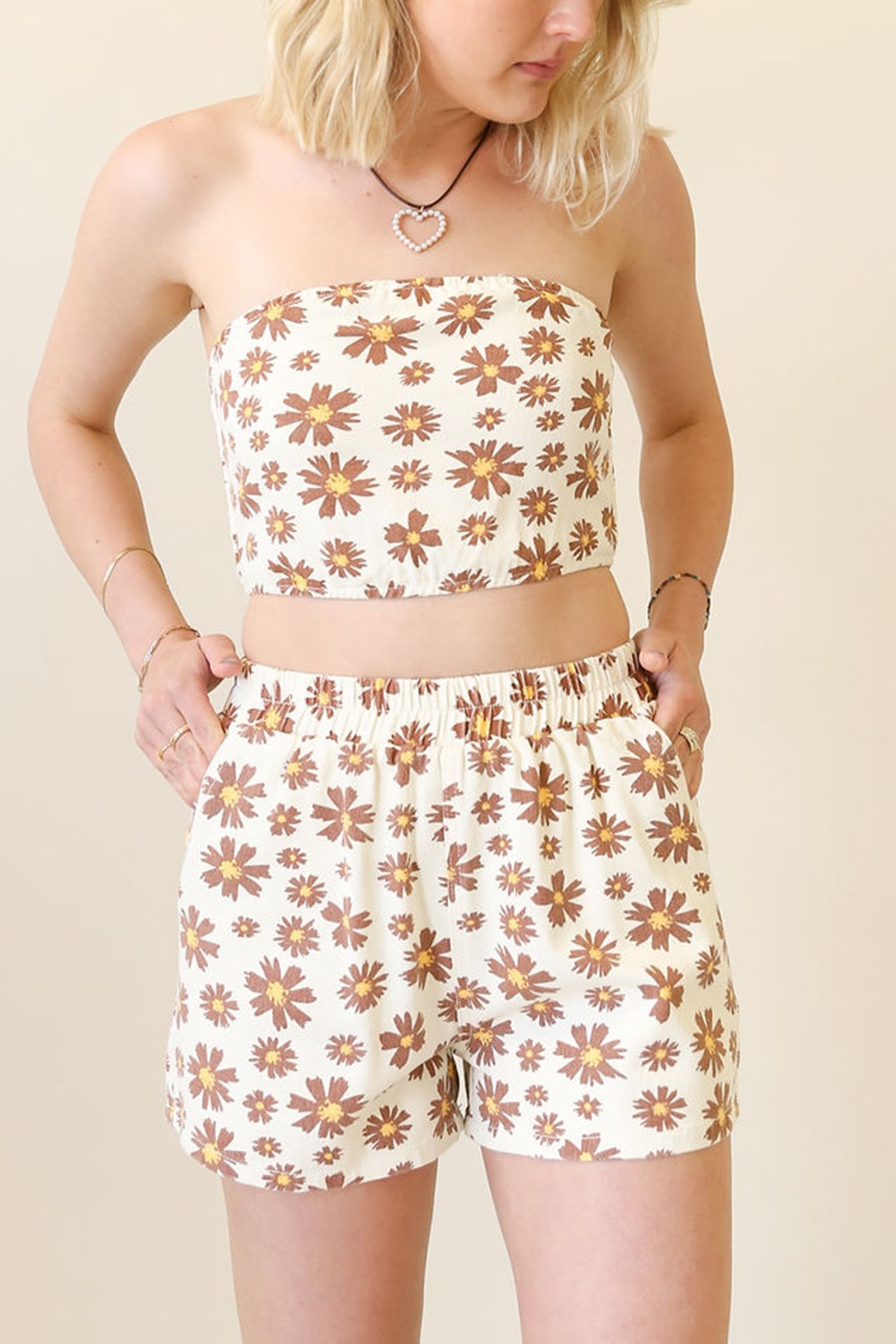 Never Forget Floral Strapless Top