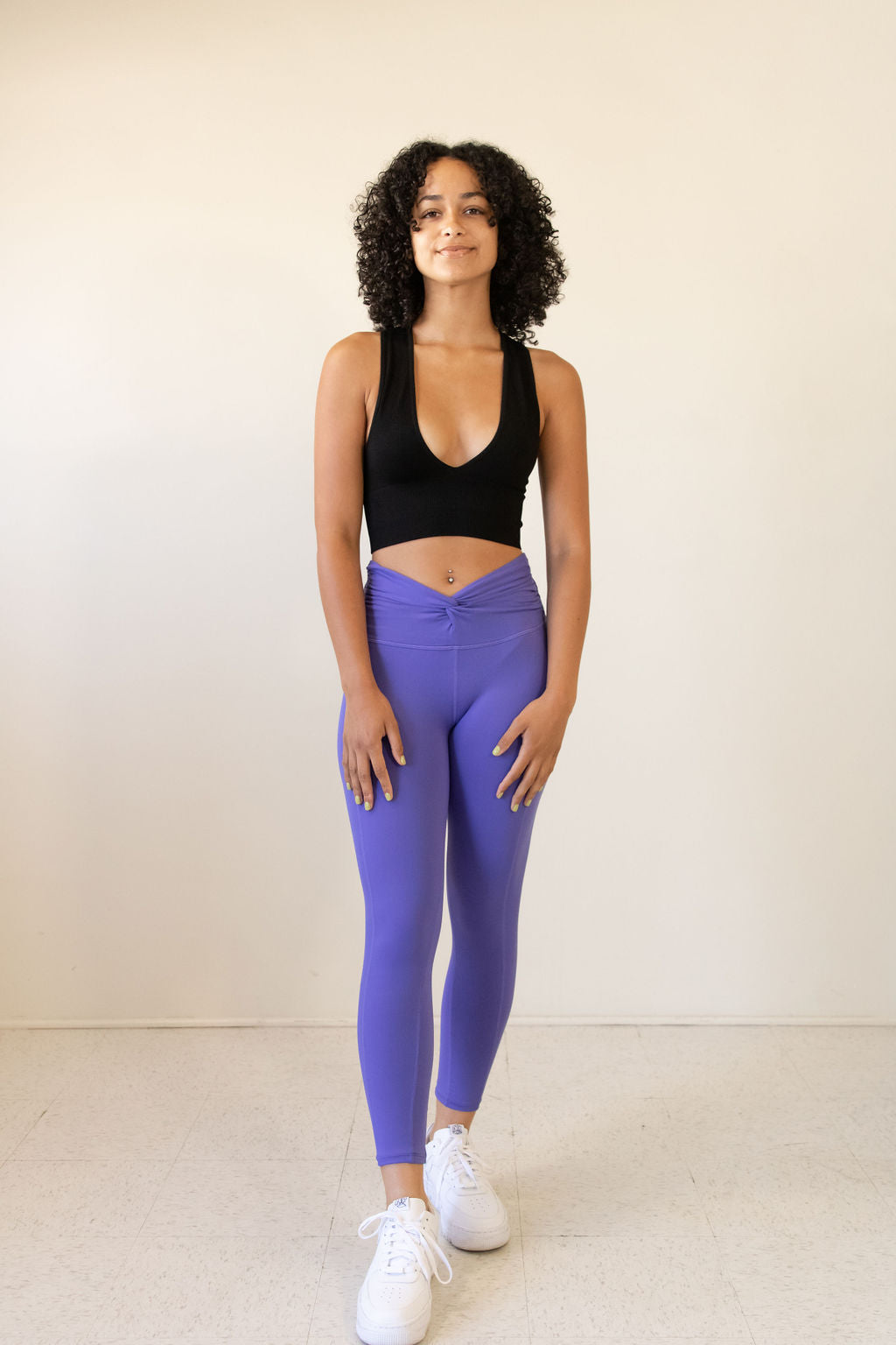blue high rise leggings