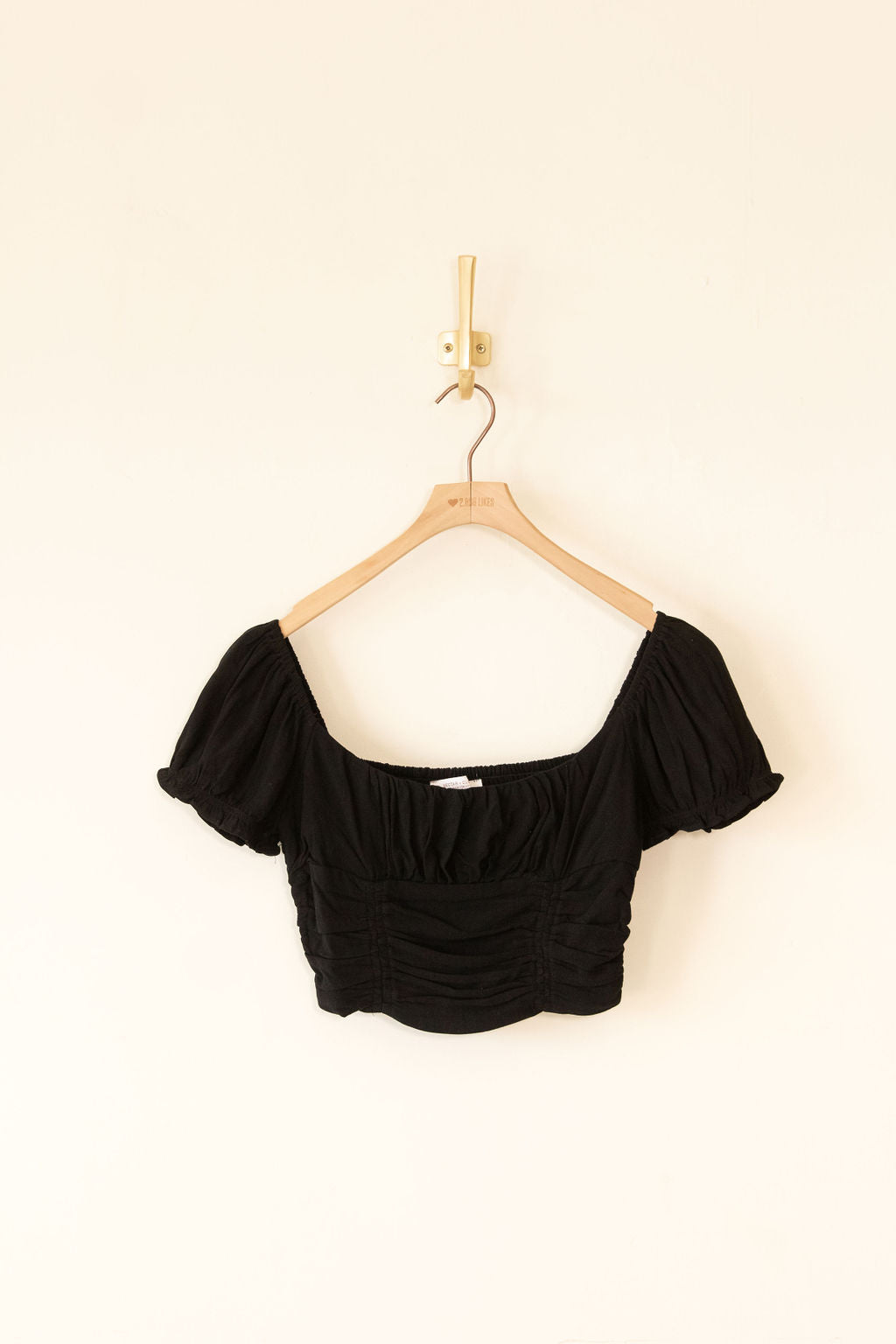Anybody Else Short Puff Sleeve Crop Top