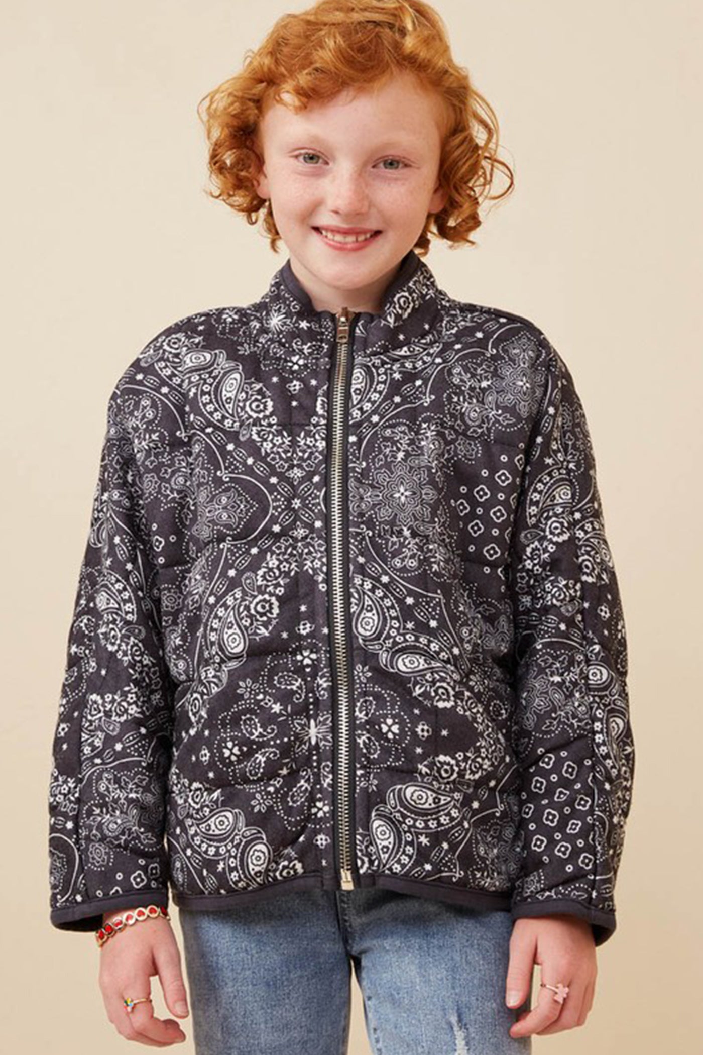 Paisley Quilted Kids Jacket