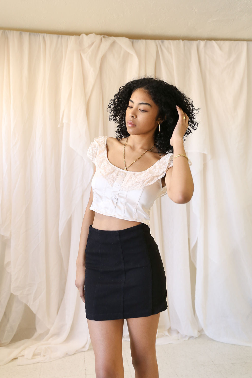 Keep Up Satin Crop Top