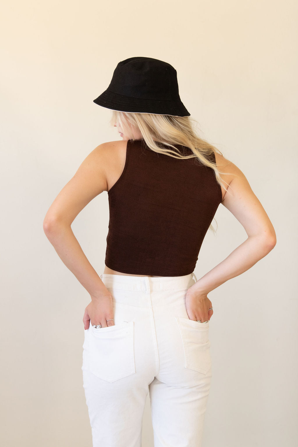 Not Worried Daisy Cutout Crop Top