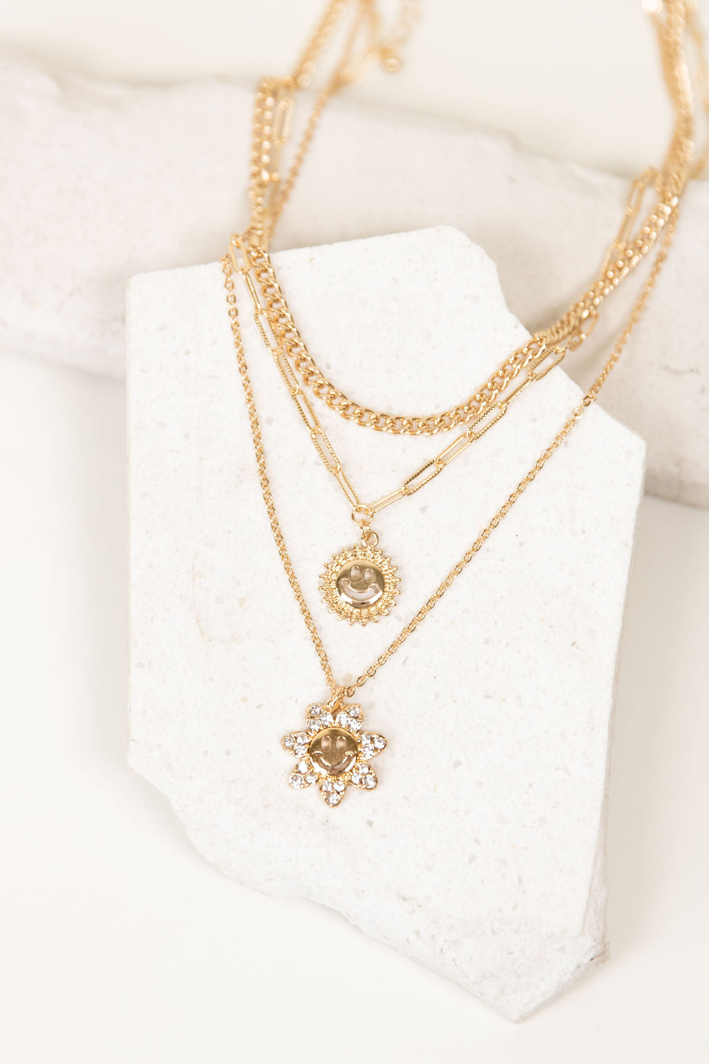 Smiley Sun Layered Necklace
