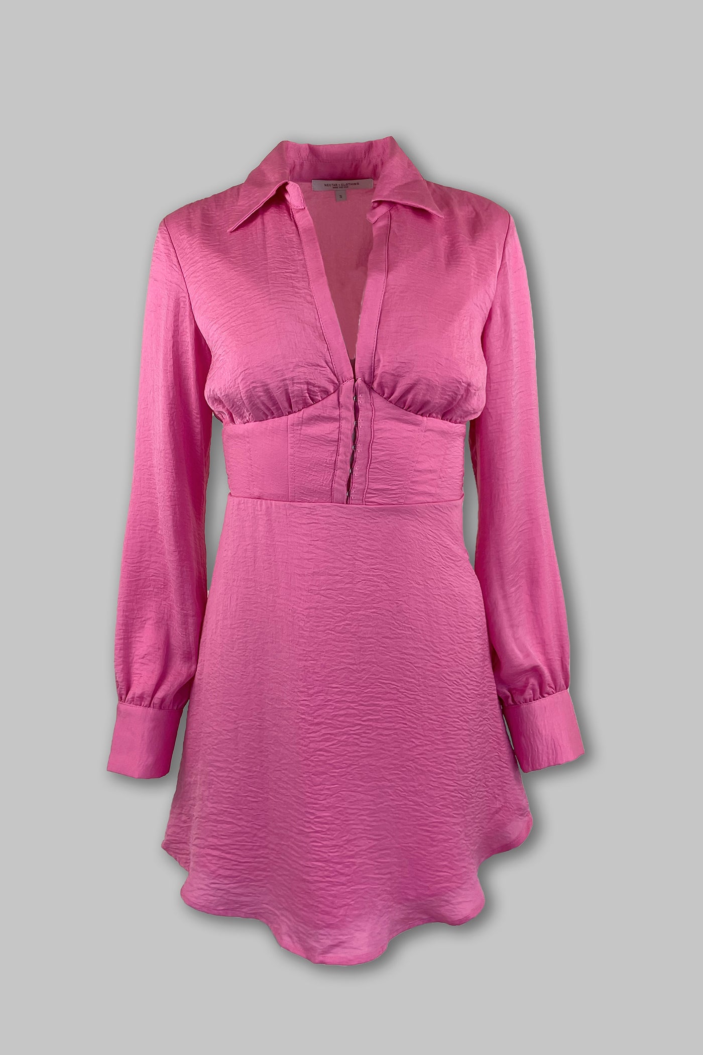 On Display Long Sleeve Corseted Tunic Dress