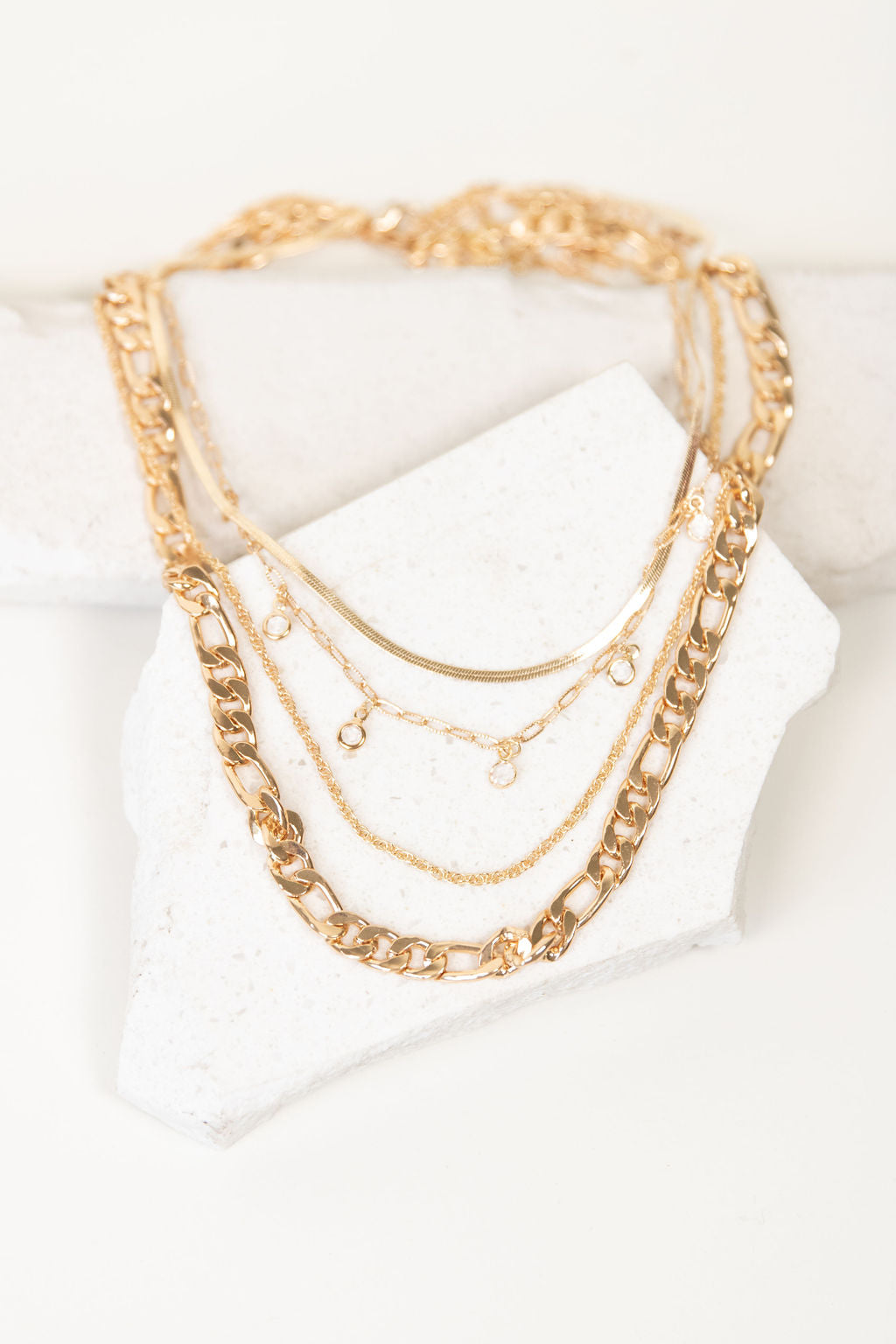 gold layered chain necklace