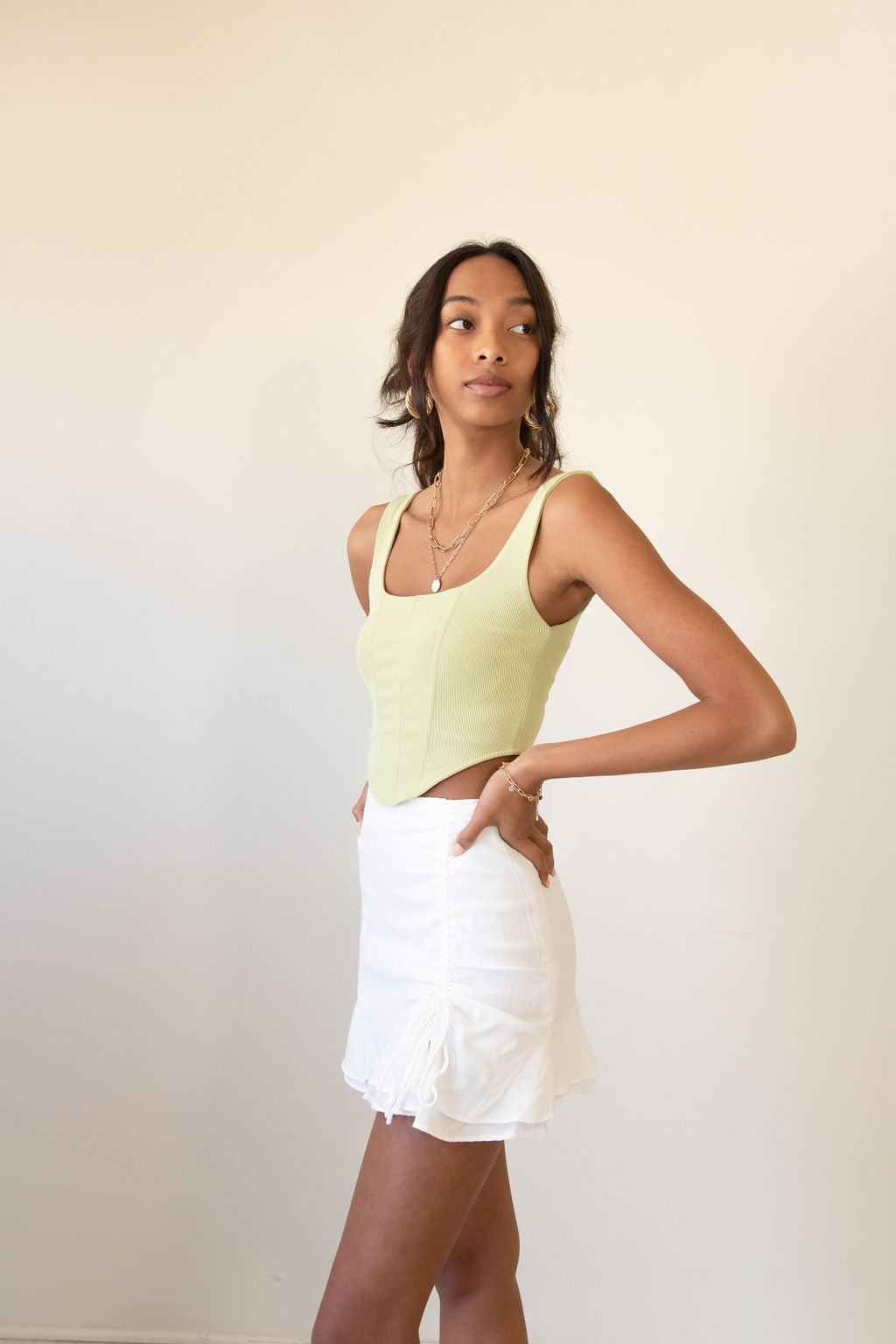 Take It Ruched Mini Skirt