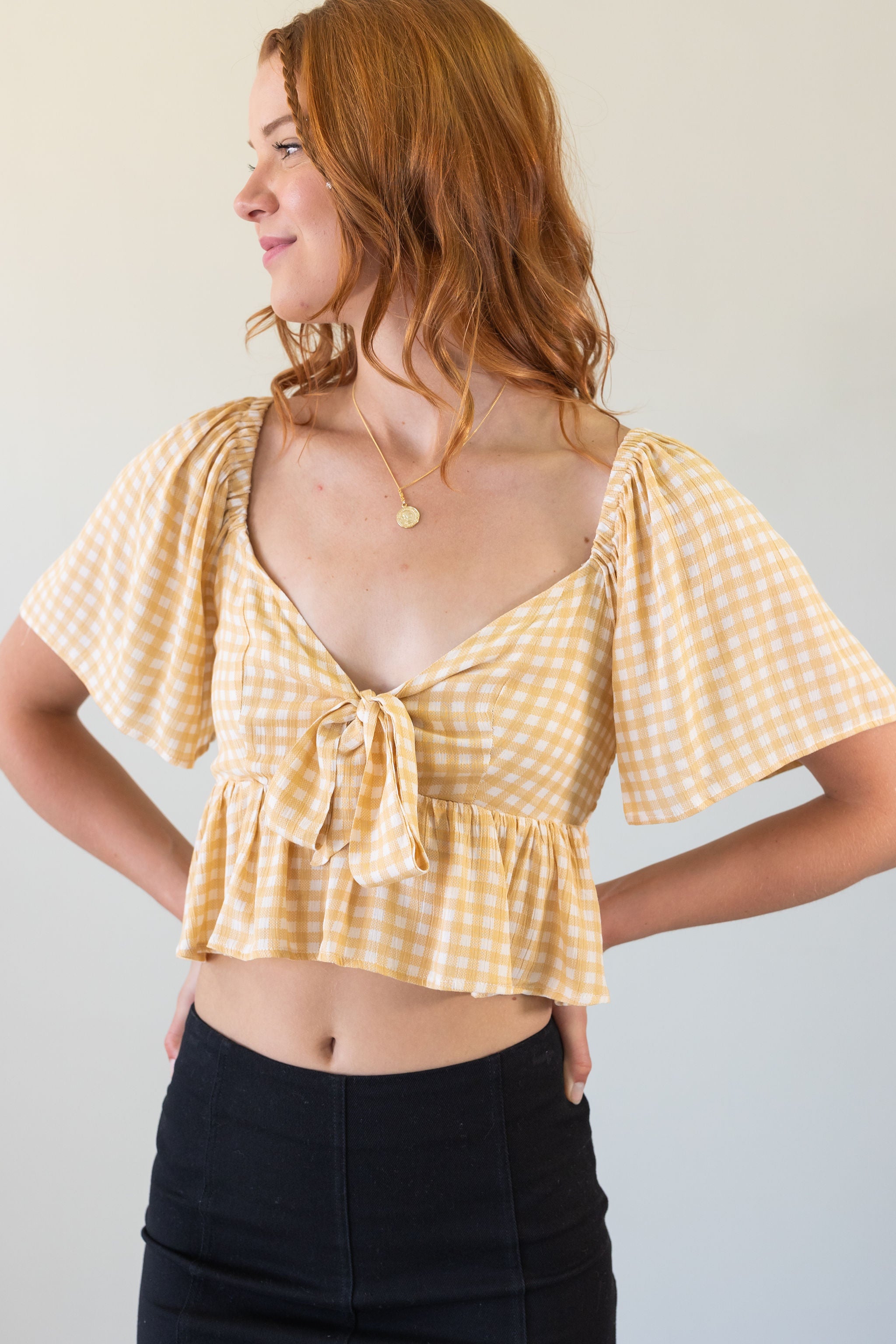 Every Moment Checker Crop Top