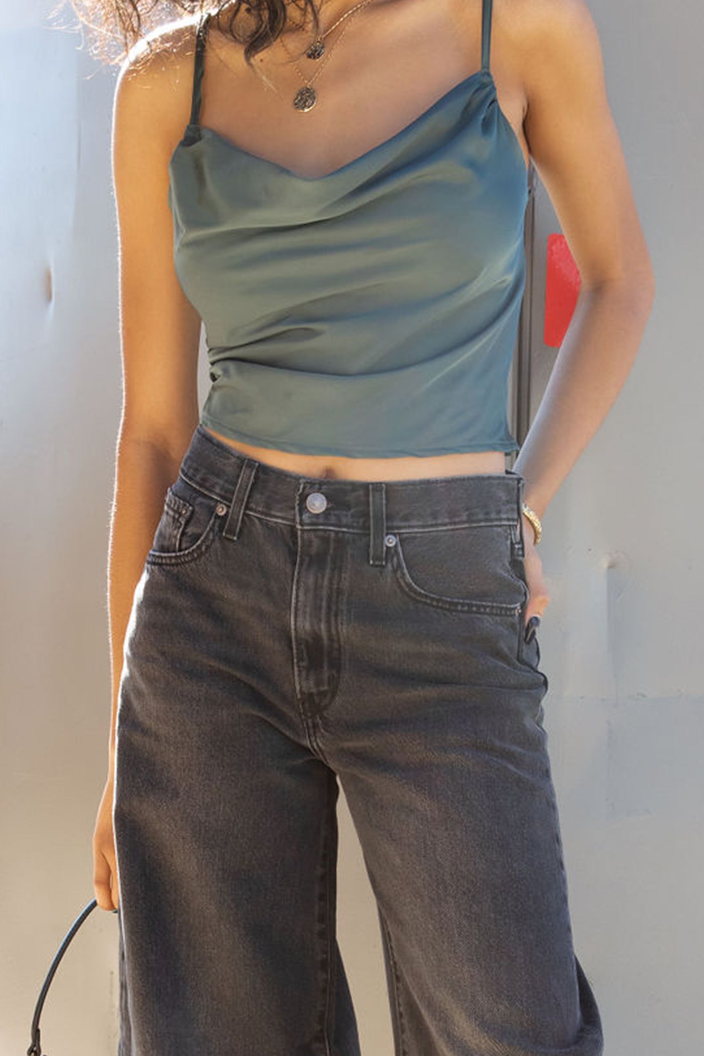 Don't Ask Satin Crop Top by For Good