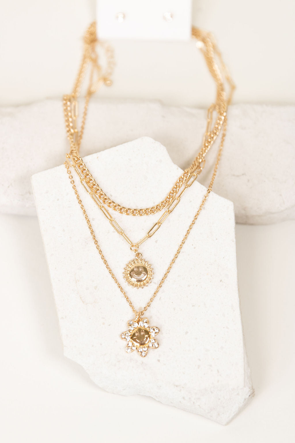 Smiley Sun Layered Necklace
