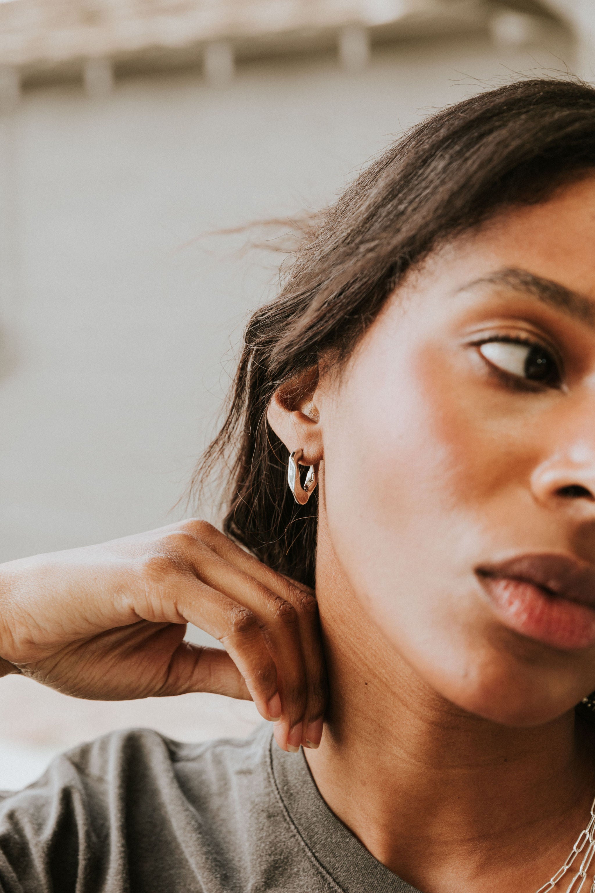 Mini Square Latch Hoop Earrings