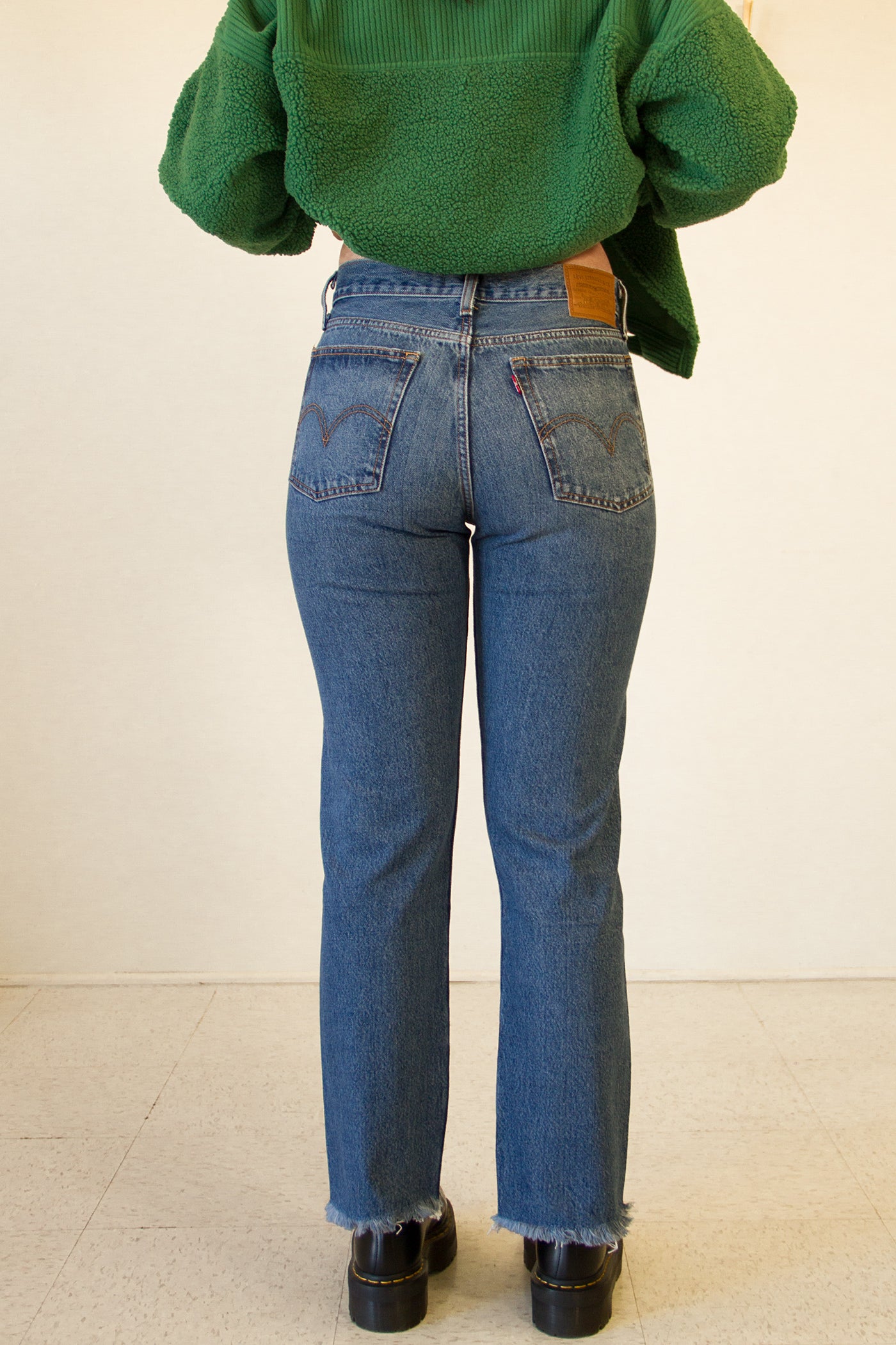 Distressed Wedgie Straight Leg Jeans by Levi's