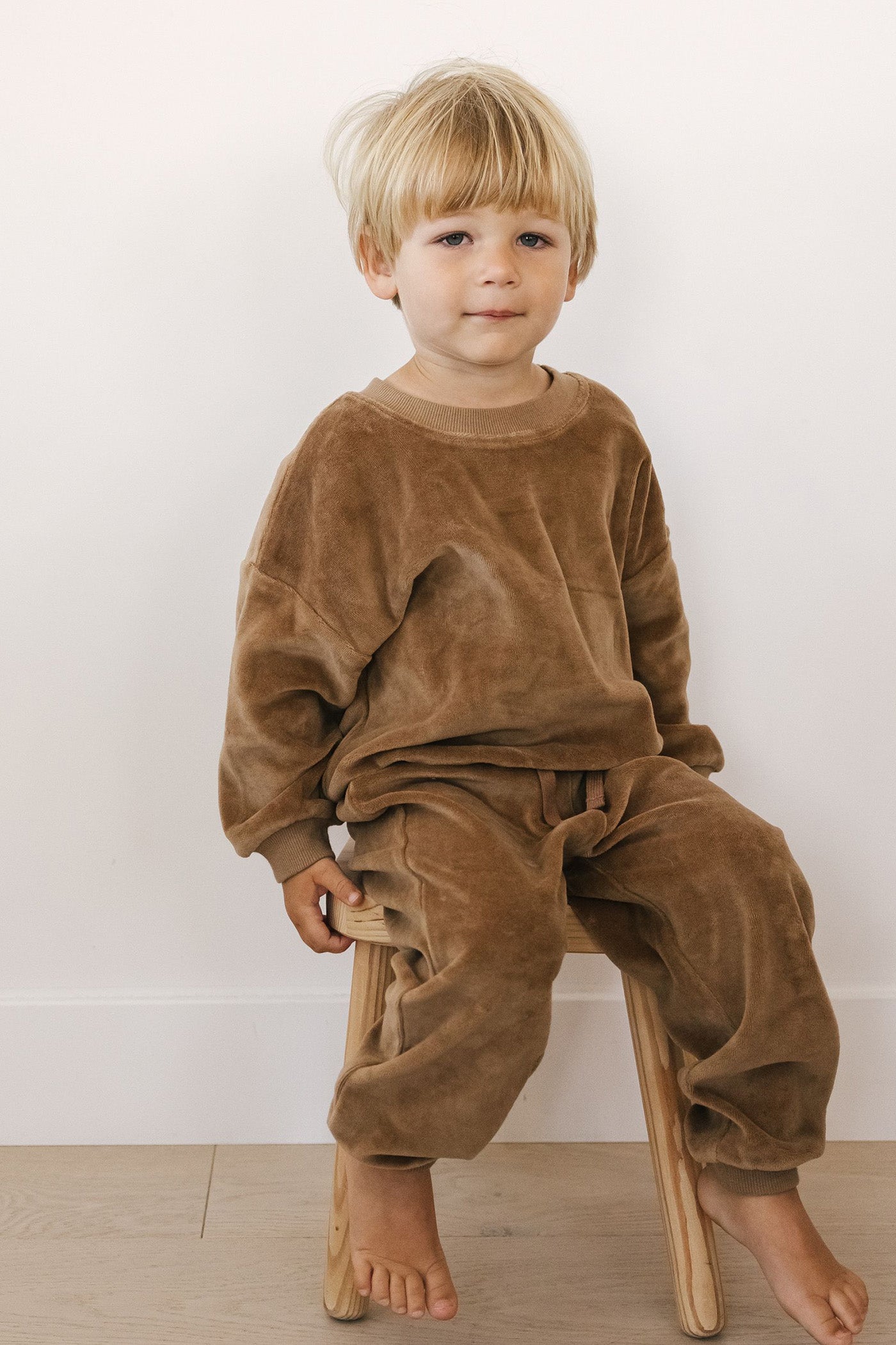 Velour Relaxed Sweashirt by Quincy Mae