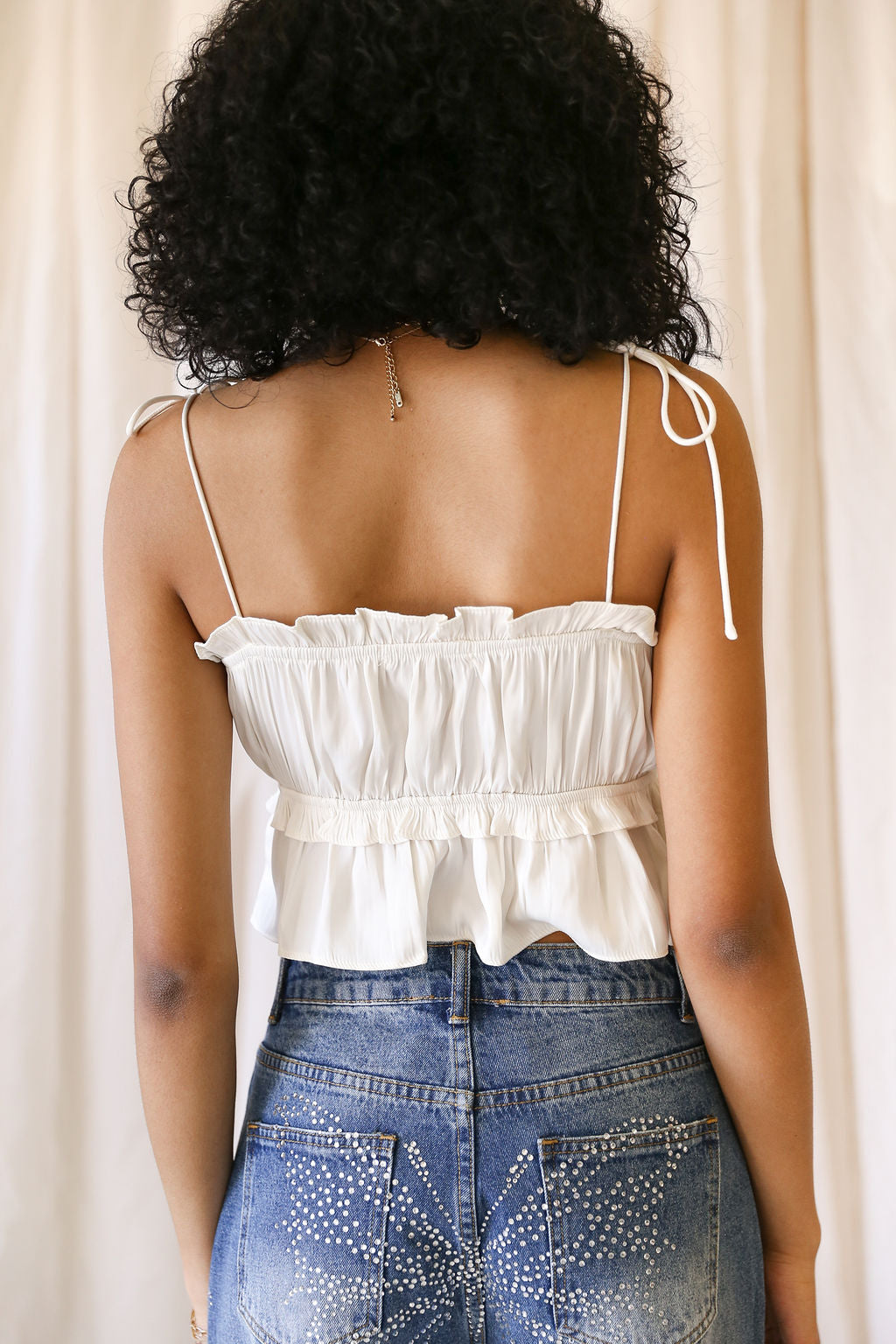 Want It Pleated Satin Cami Top