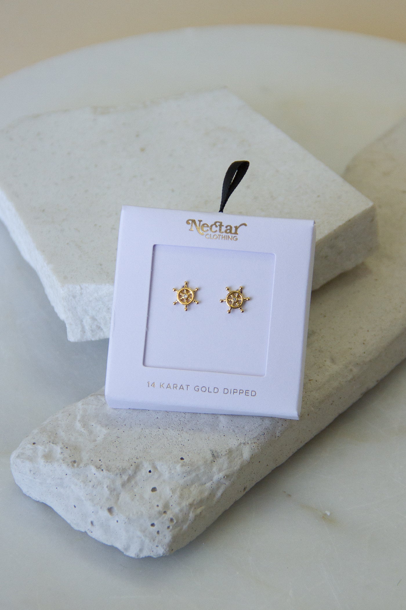 Ship's Wheel Stud Earrings