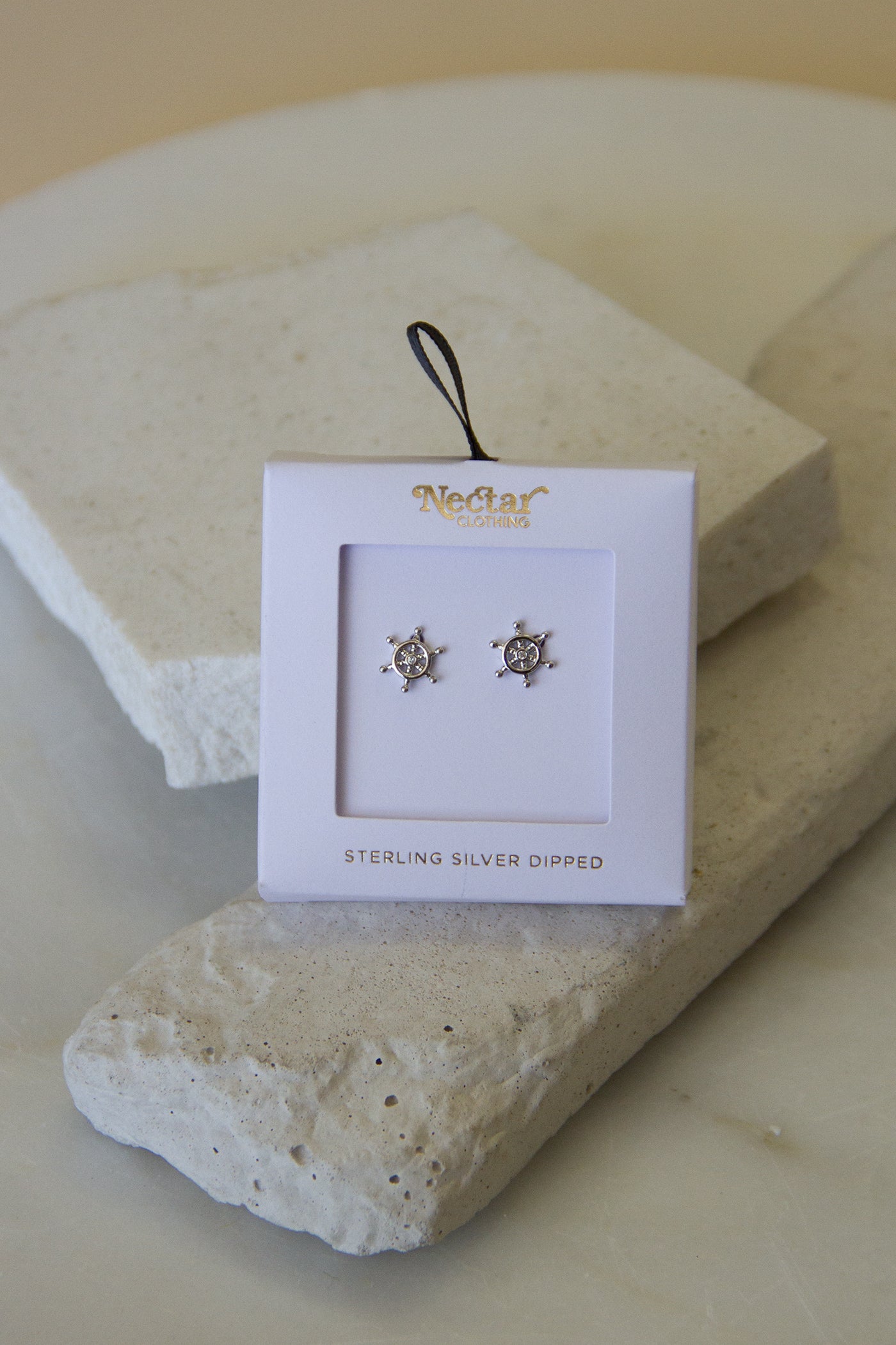 Ship's Wheel Stud Earrings