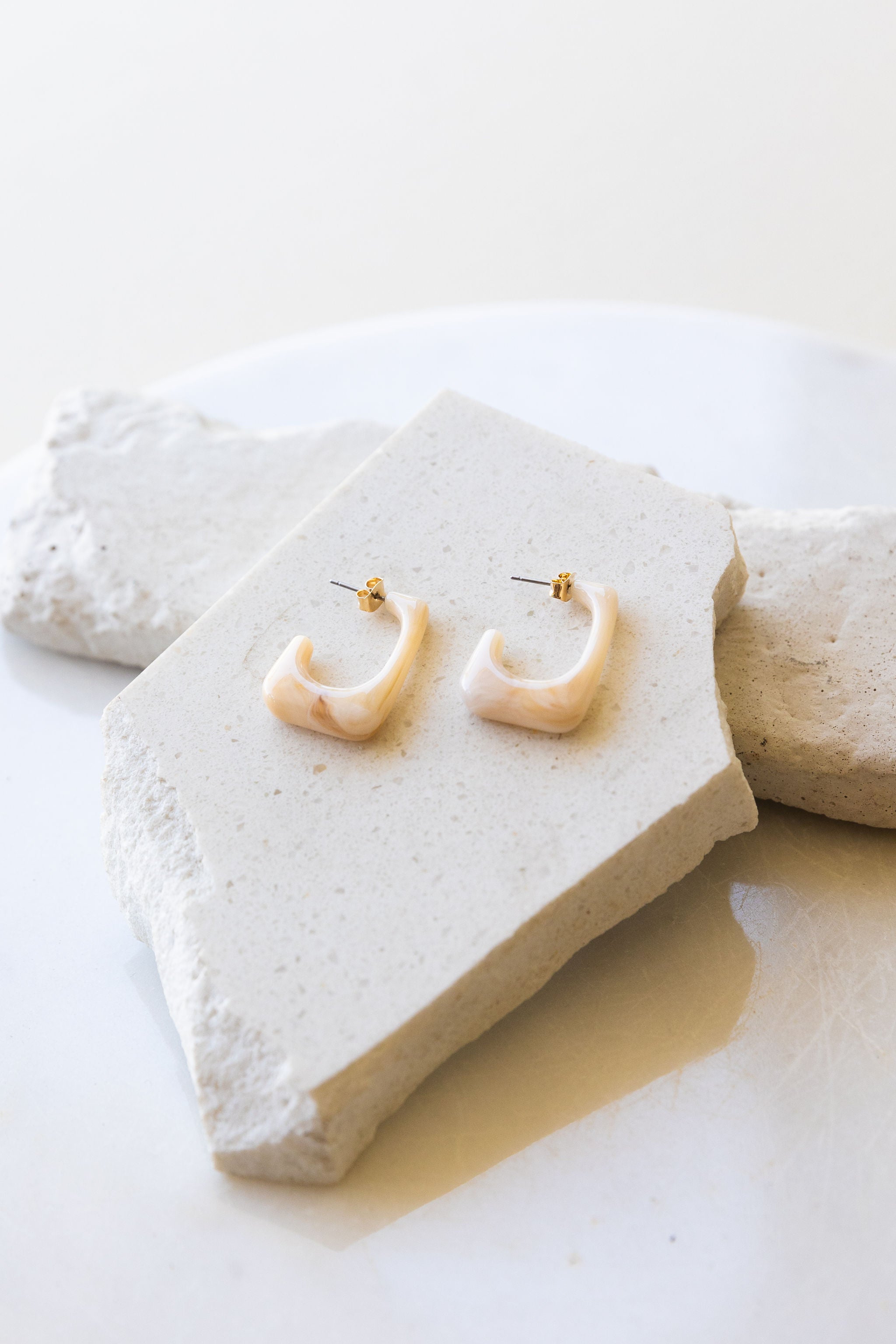 Acetate Square Hoop Earrings